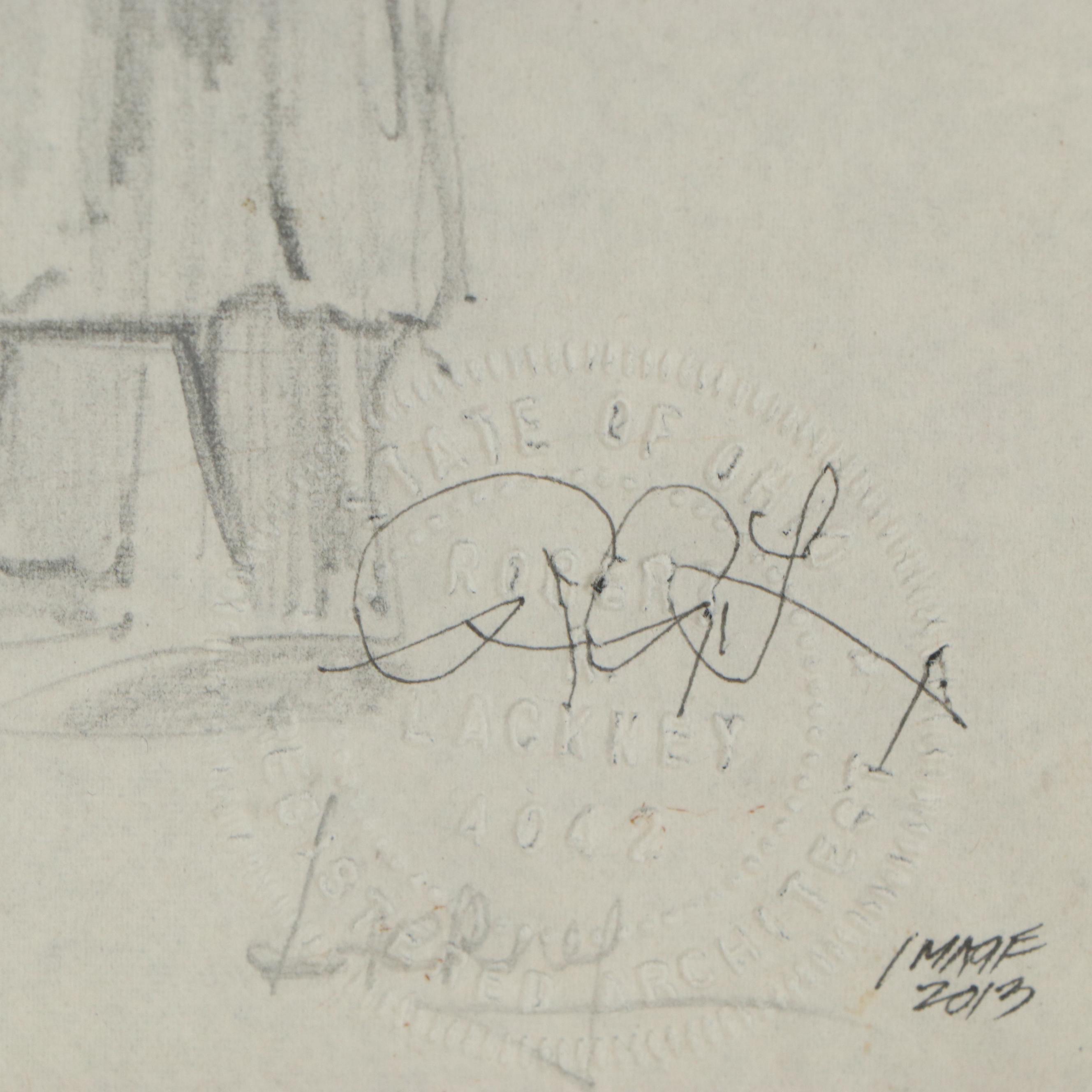 Robert Lackney Graphite Drawings of Christ and Conversing Figures