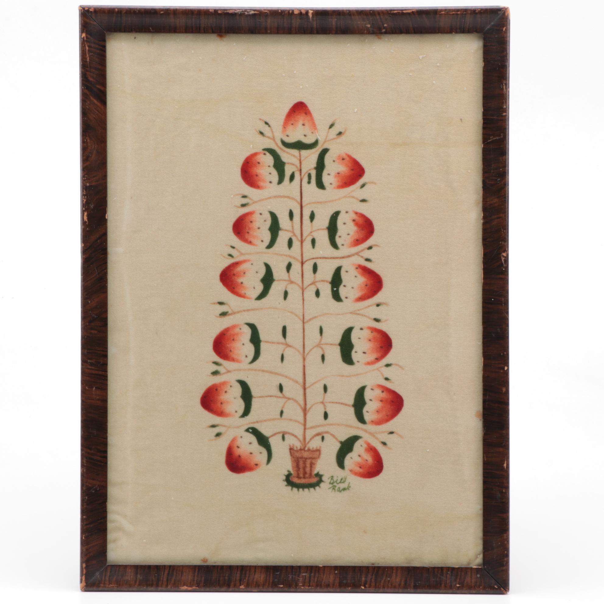 Bill Rank Folk Art Oil Painting, 20th Century