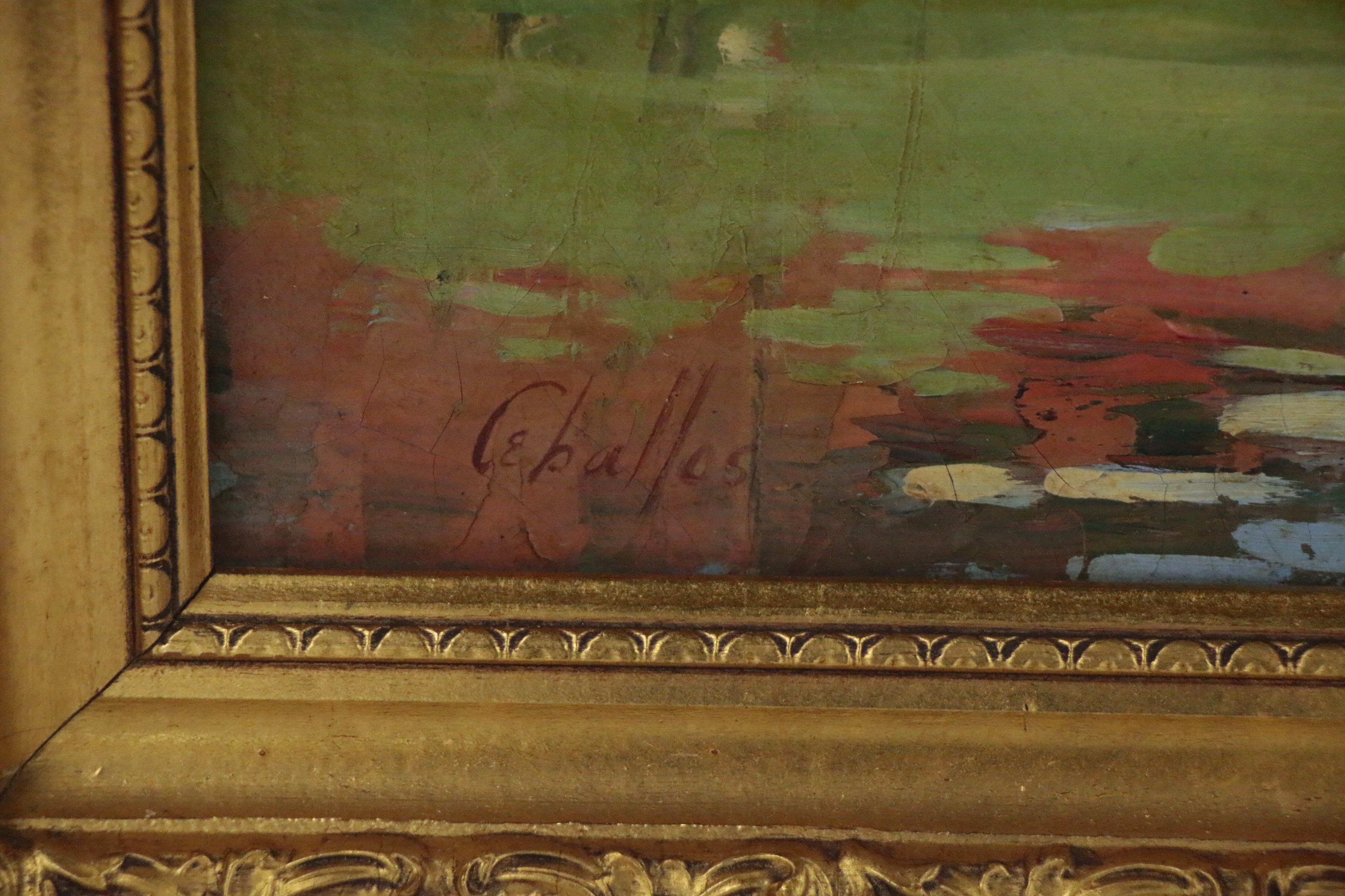 Jesus Ceballos Oil Painting of Harbor, Late 20th Century