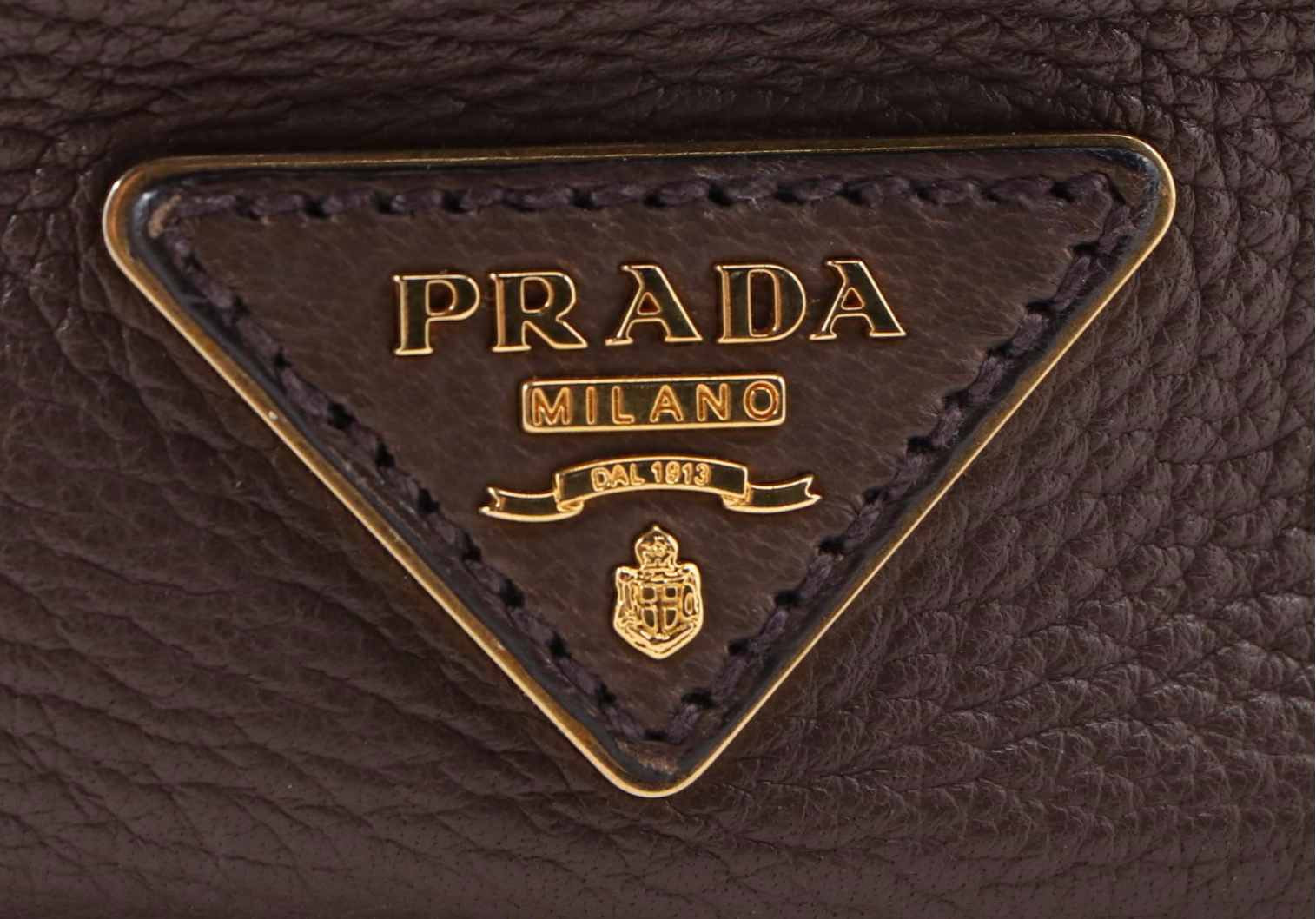 Prada Brown Deerskin Zip Top Shoulder Bag