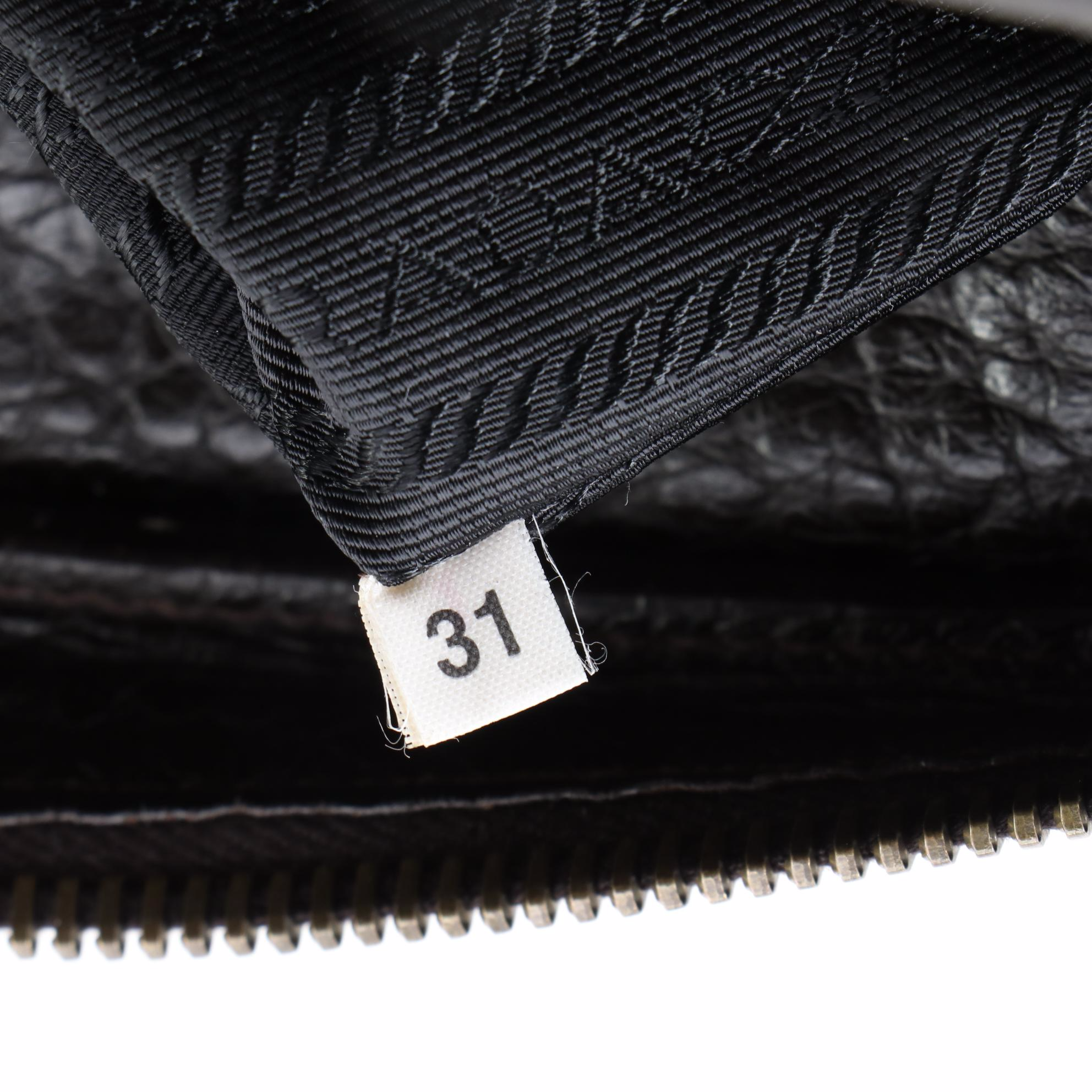 Prada Tessuto and Grained Leather Shoulder Bag