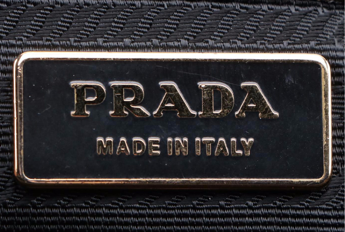 Prada Tessuto and Grained Leather Shoulder Bag