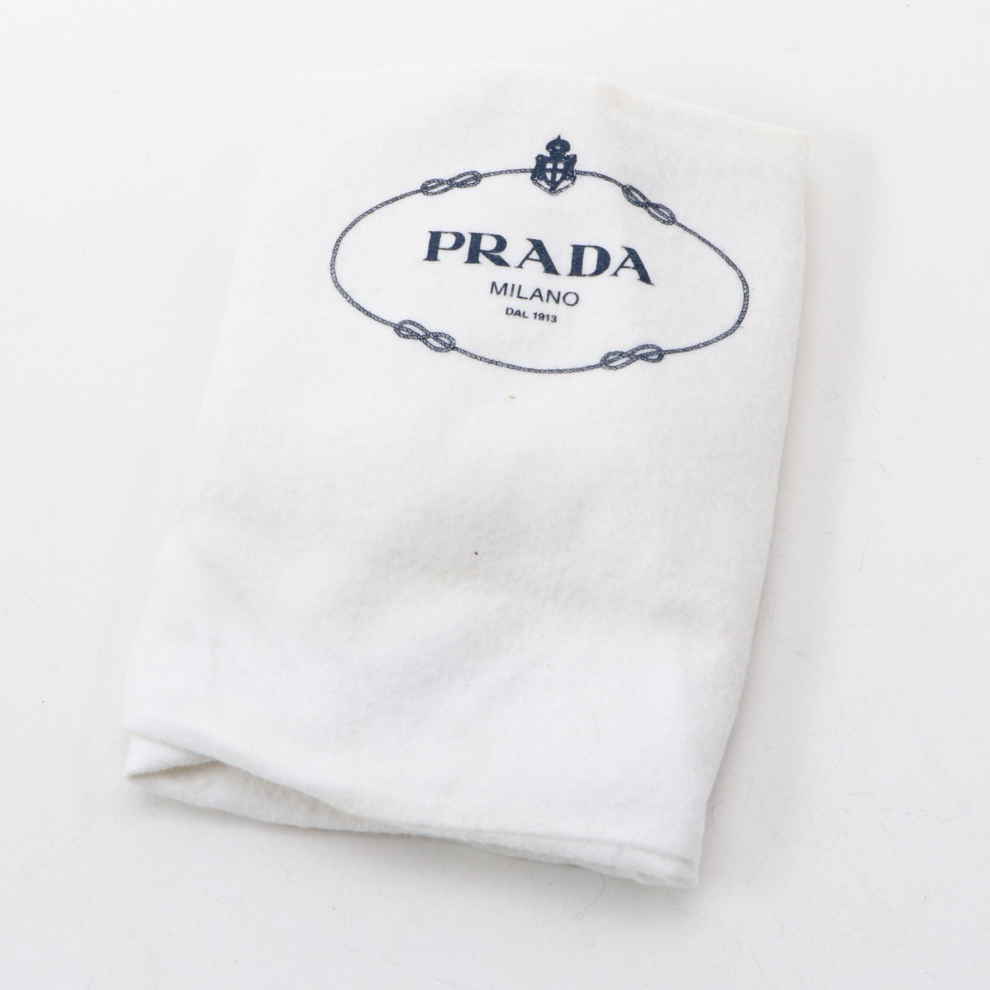 Prada Tessuto and Grained Leather Shoulder Bag