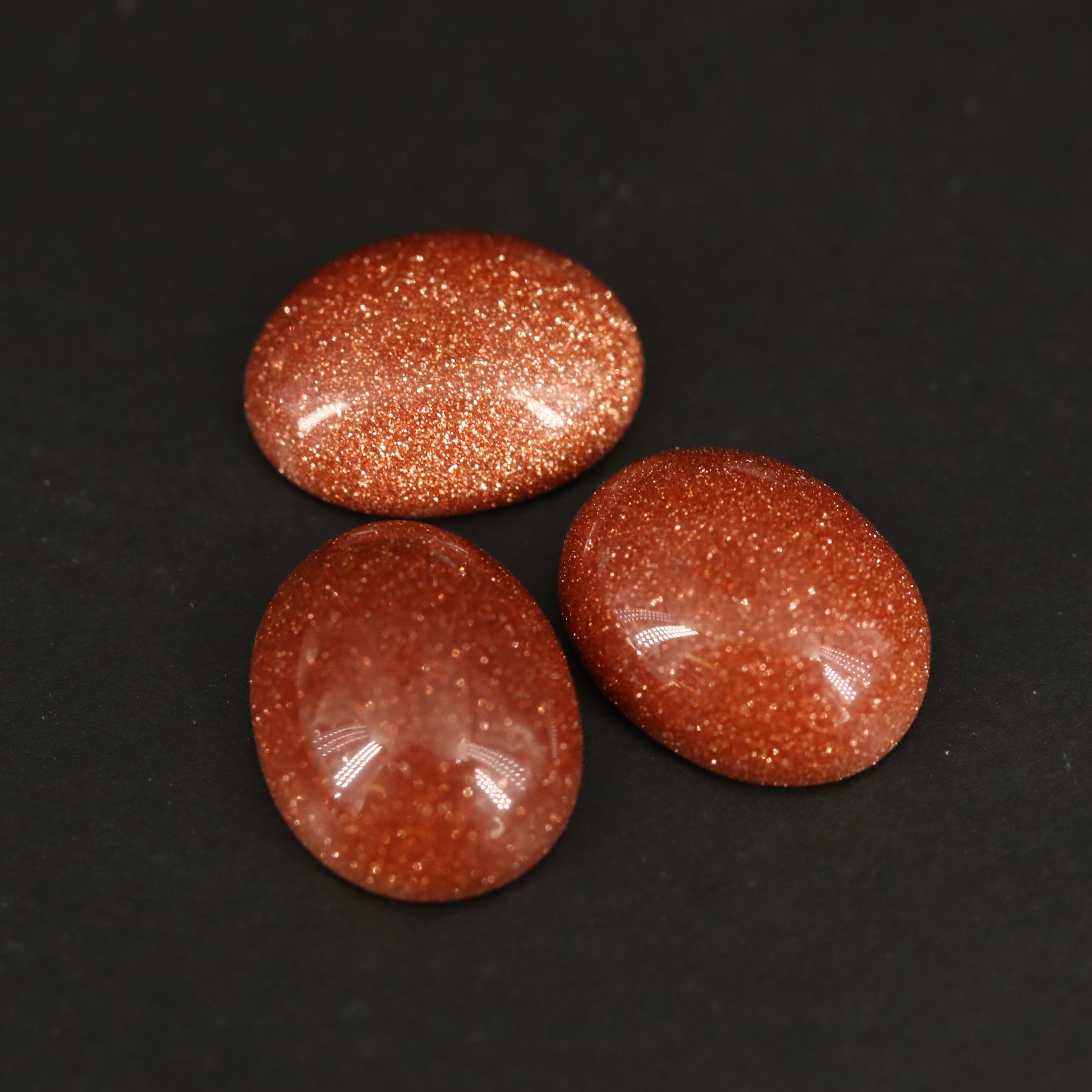 Loose Goldstone and Glass Cabochons