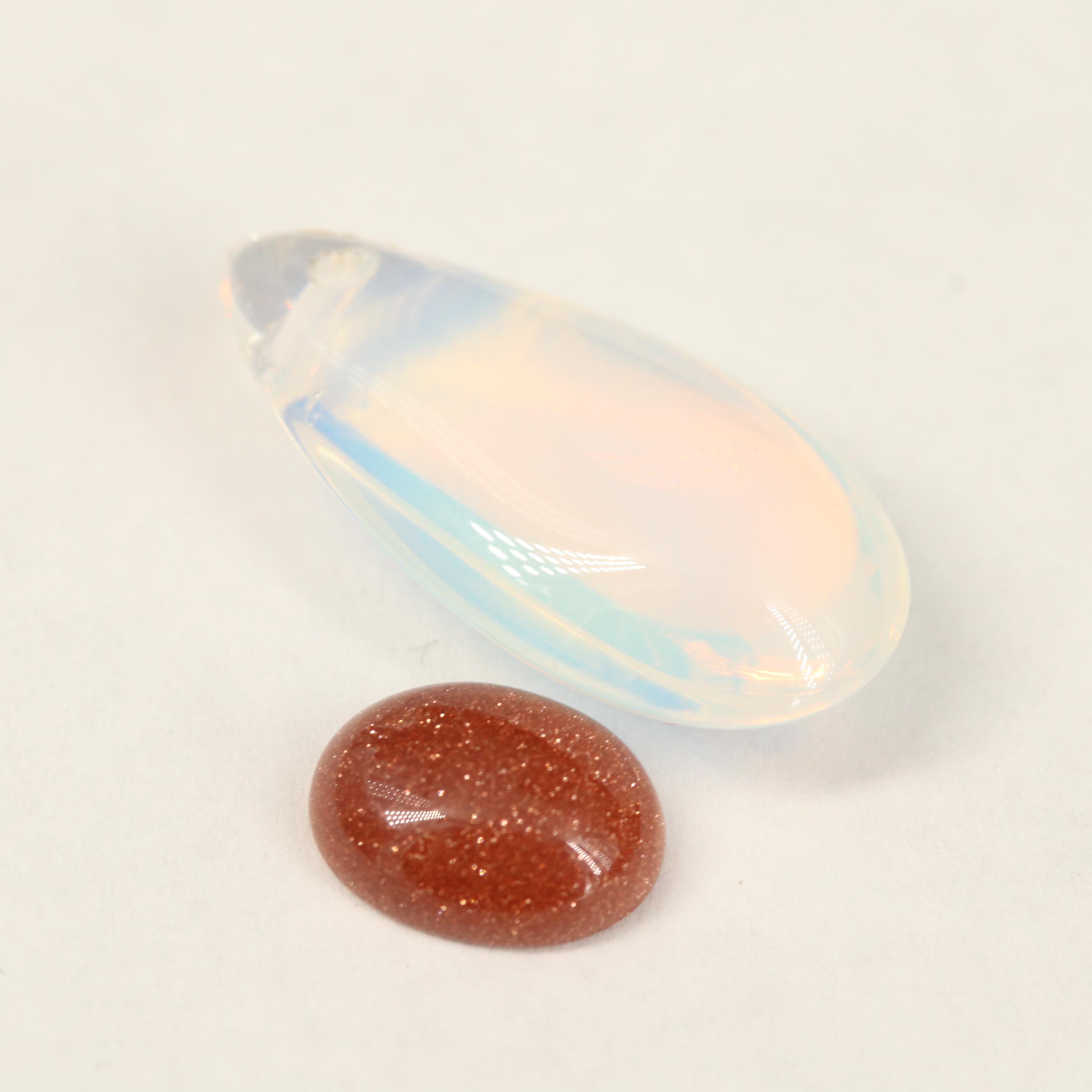 Loose Goldstone and Glass Cabochons