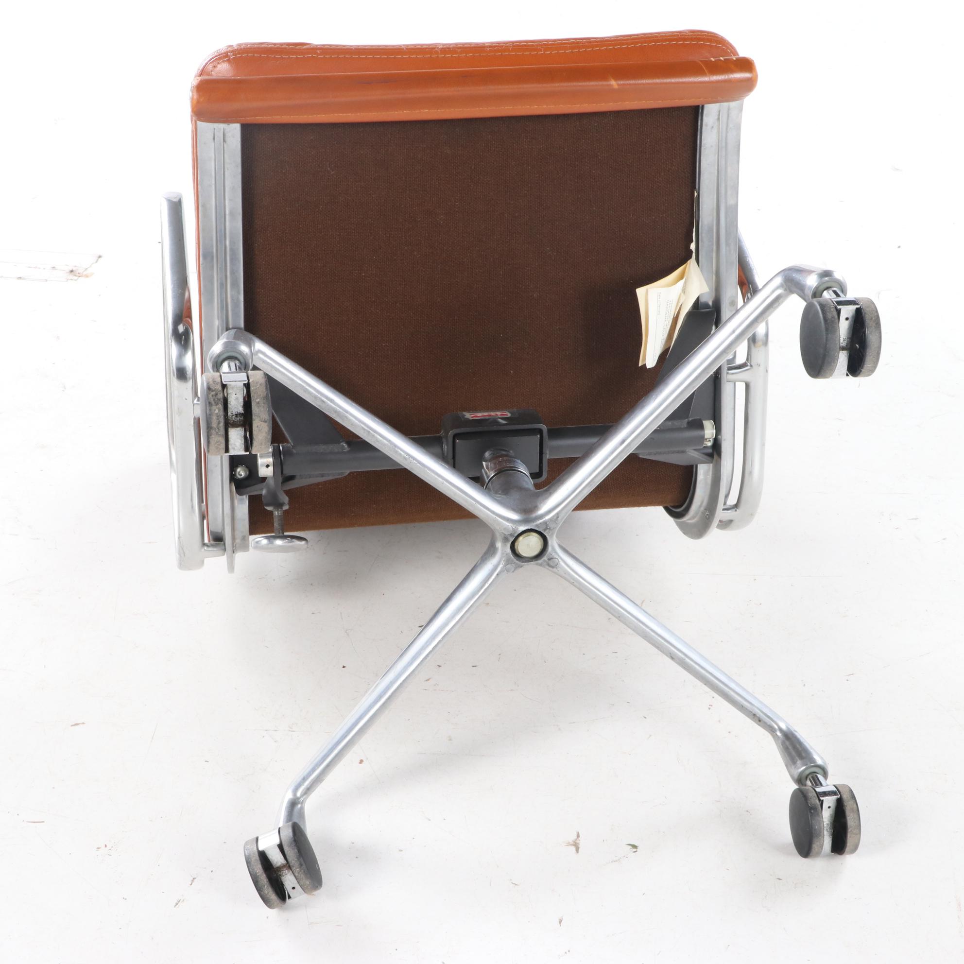 Eames for Herman Miller Soft Pad Leather Aluminum Group Desk Chair, dated 1979