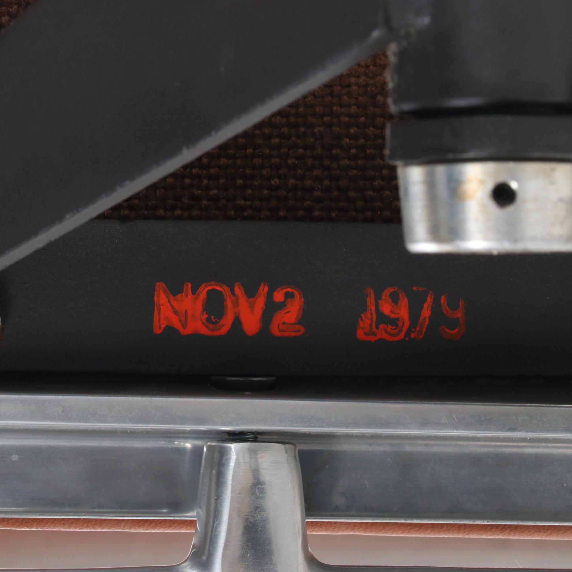 Eames for Herman Miller Soft Pad Leather Aluminum Group Desk Chair, dated 1979