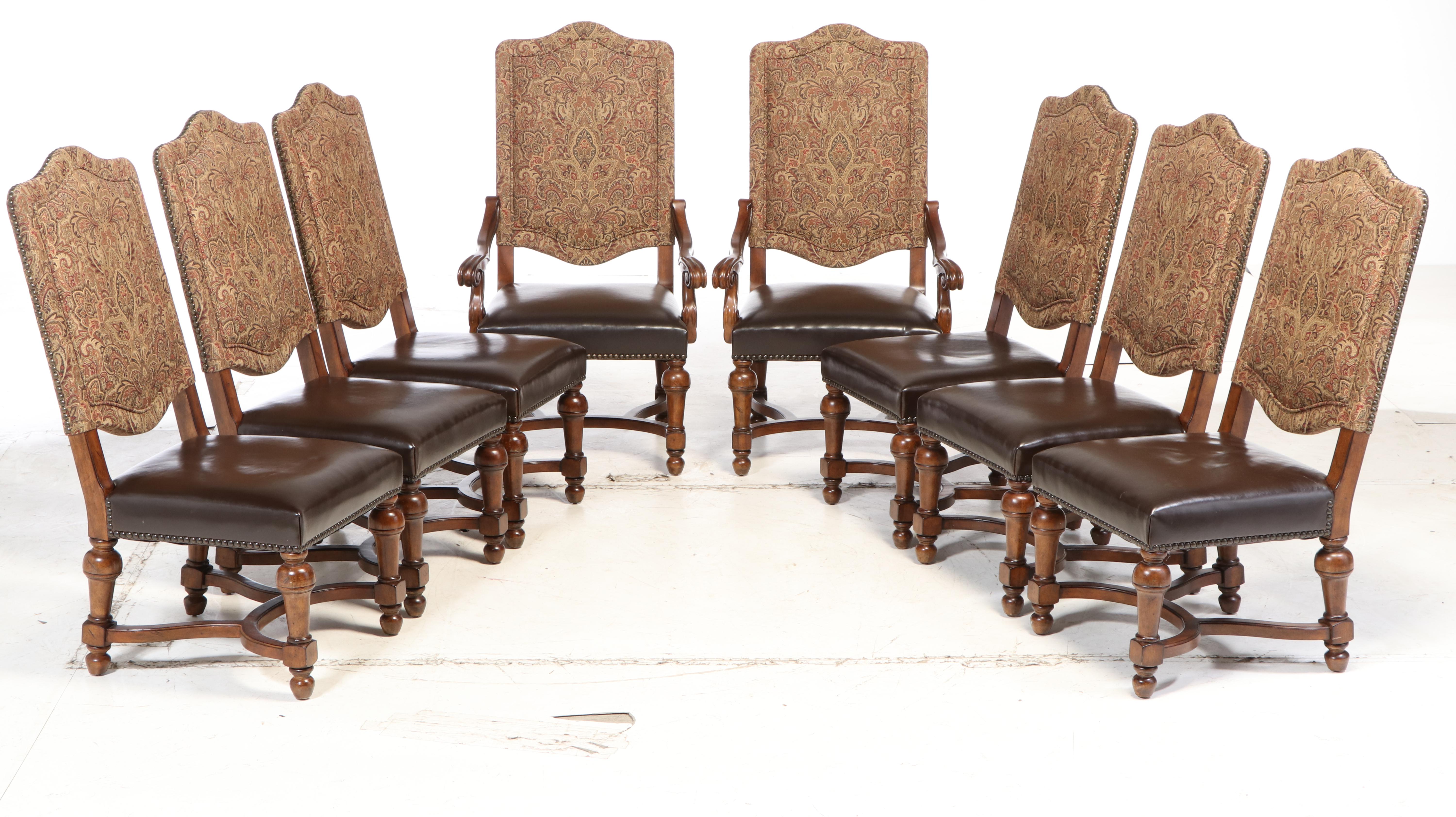 Bernhardt "Tuscan Villa" Expandable Dining Table with Eight Dining Chairs