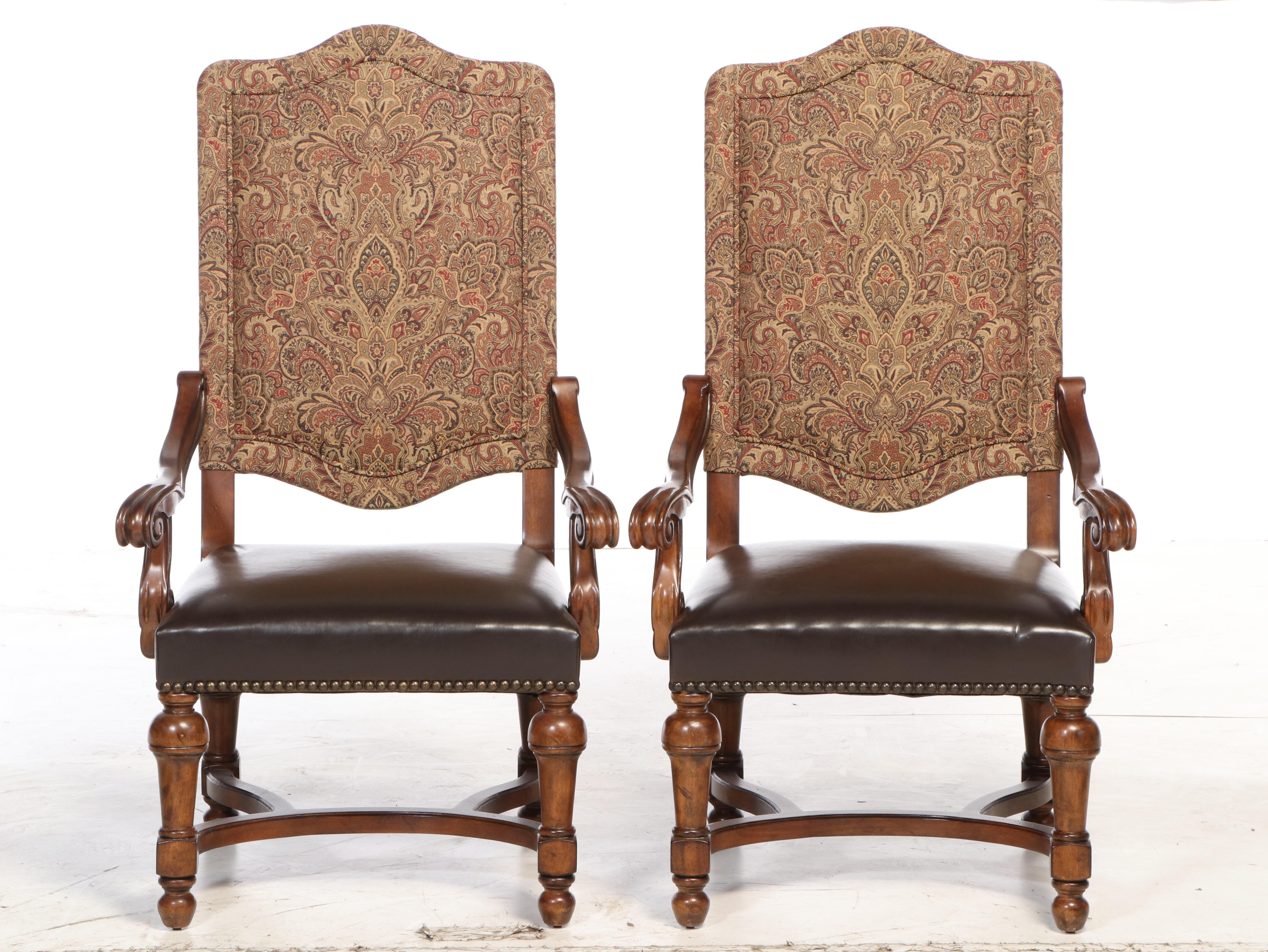 Bernhardt "Tuscan Villa" Expandable Dining Table with Eight Dining Chairs