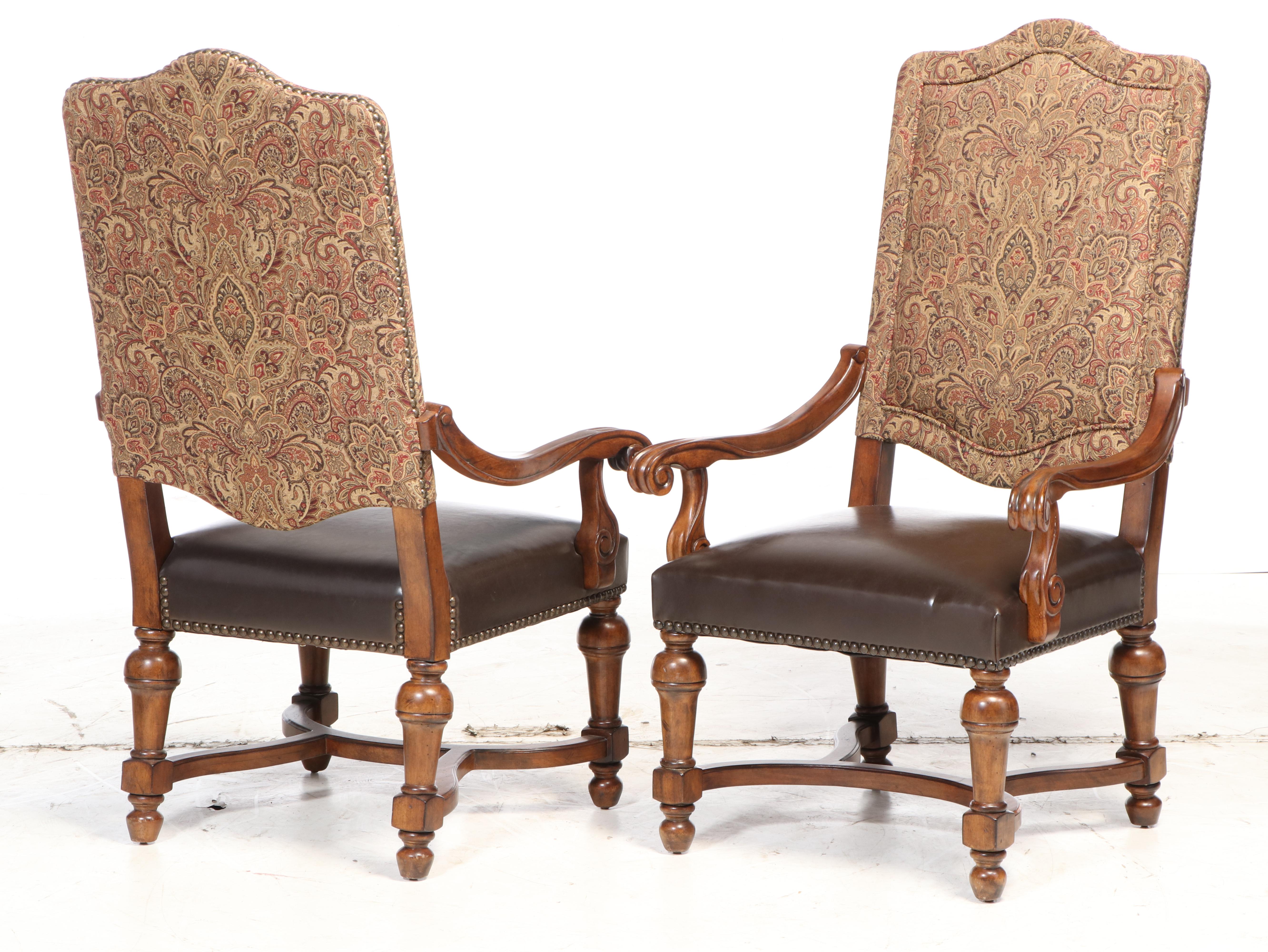 Bernhardt "Tuscan Villa" Expandable Dining Table with Eight Dining Chairs