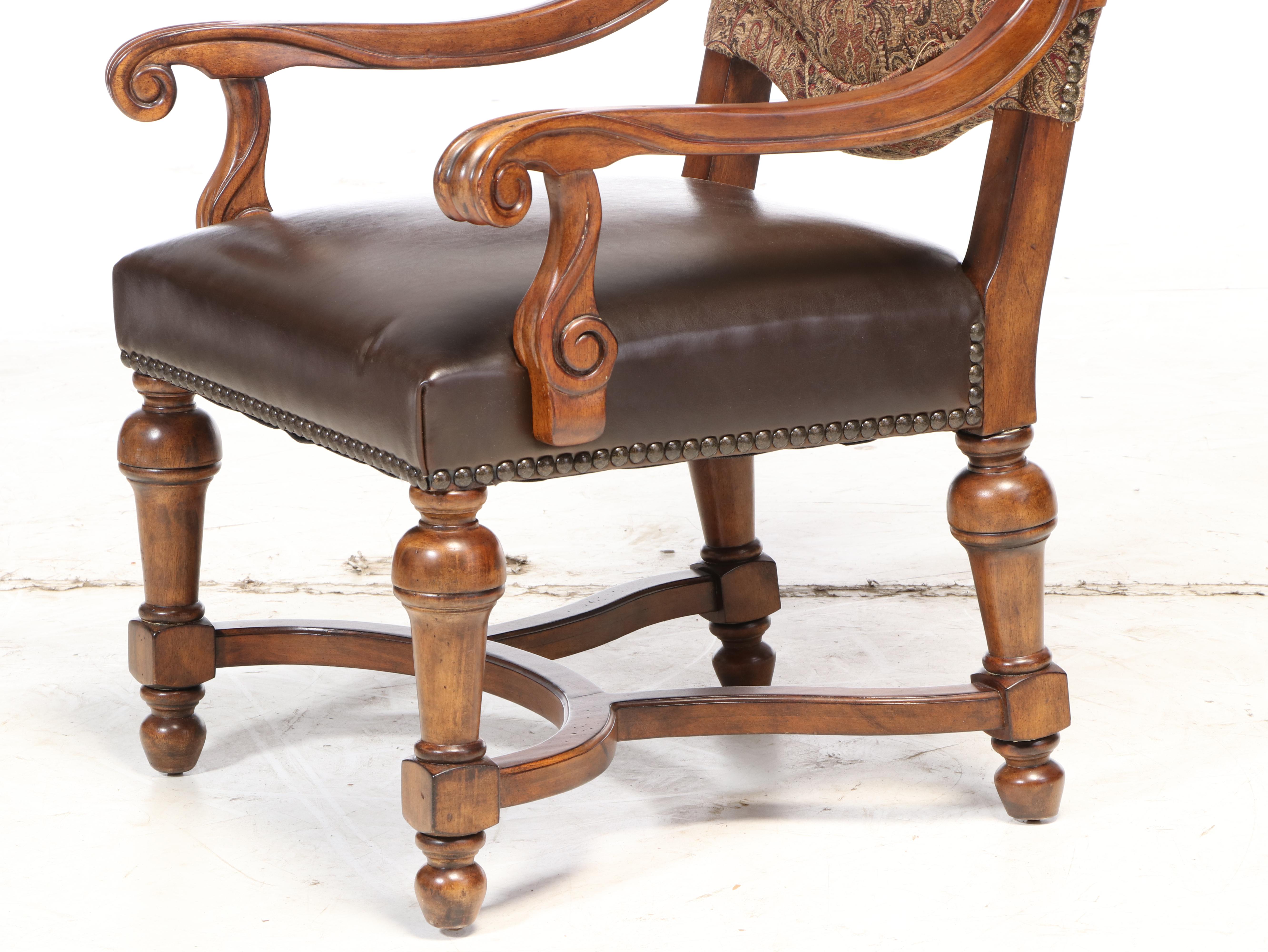 Bernhardt "Tuscan Villa" Expandable Dining Table with Eight Dining Chairs