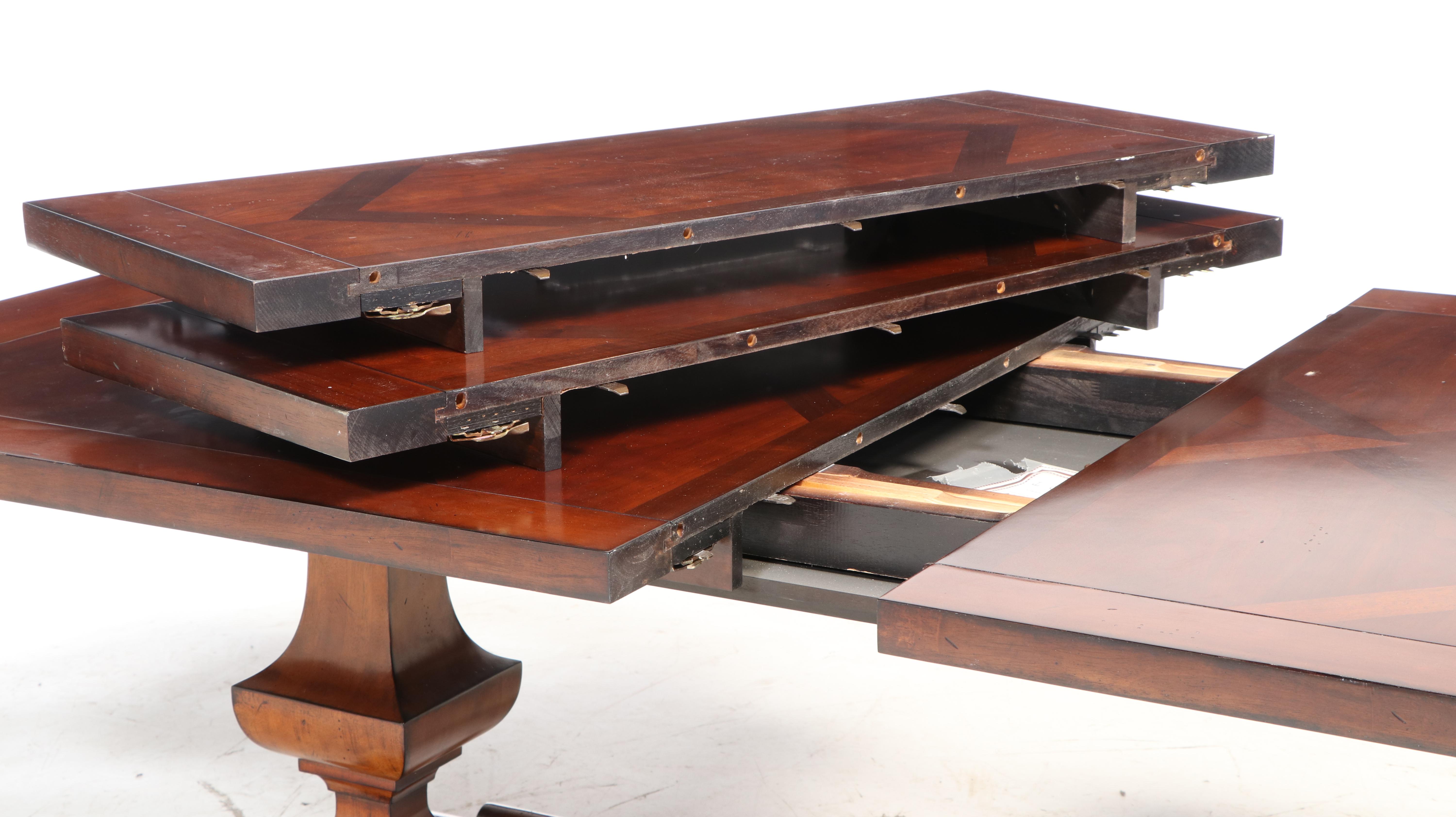 Bernhardt "Tuscan Villa" Expandable Dining Table with Eight Dining Chairs