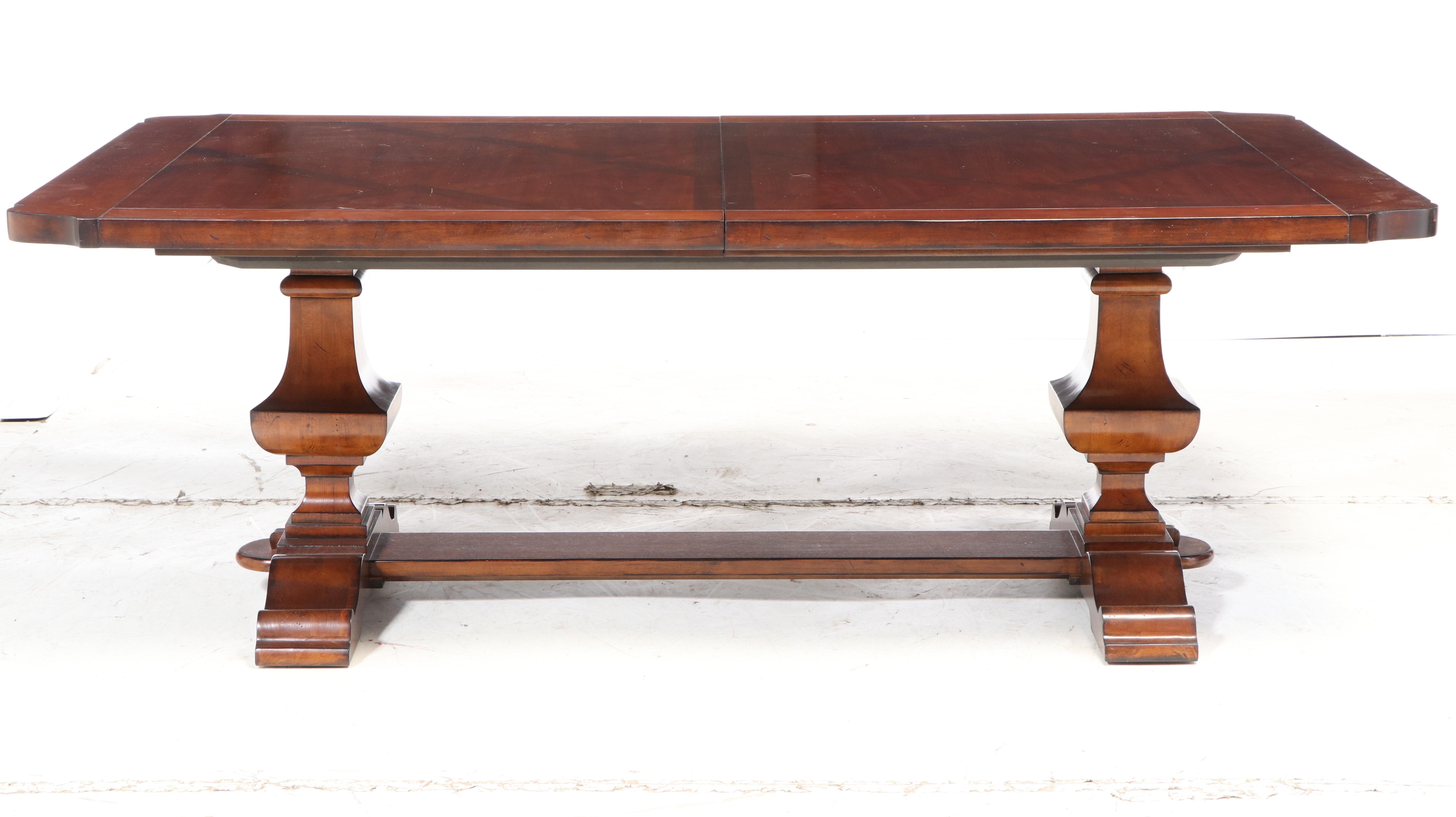 Bernhardt "Tuscan Villa" Expandable Dining Table with Eight Dining Chairs