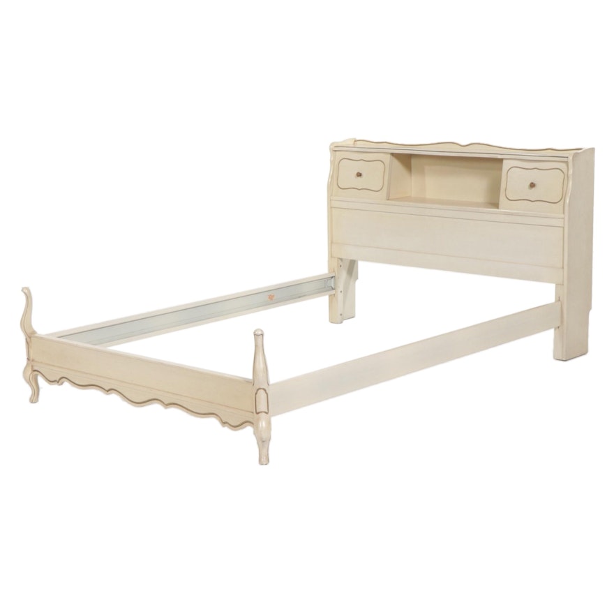 French Provincial Style Full Size Bed Frame, Mid to Late 20th Century