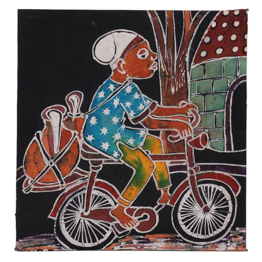 Lekan O. Nigerian Batik Textile Art "Way Home," 2007