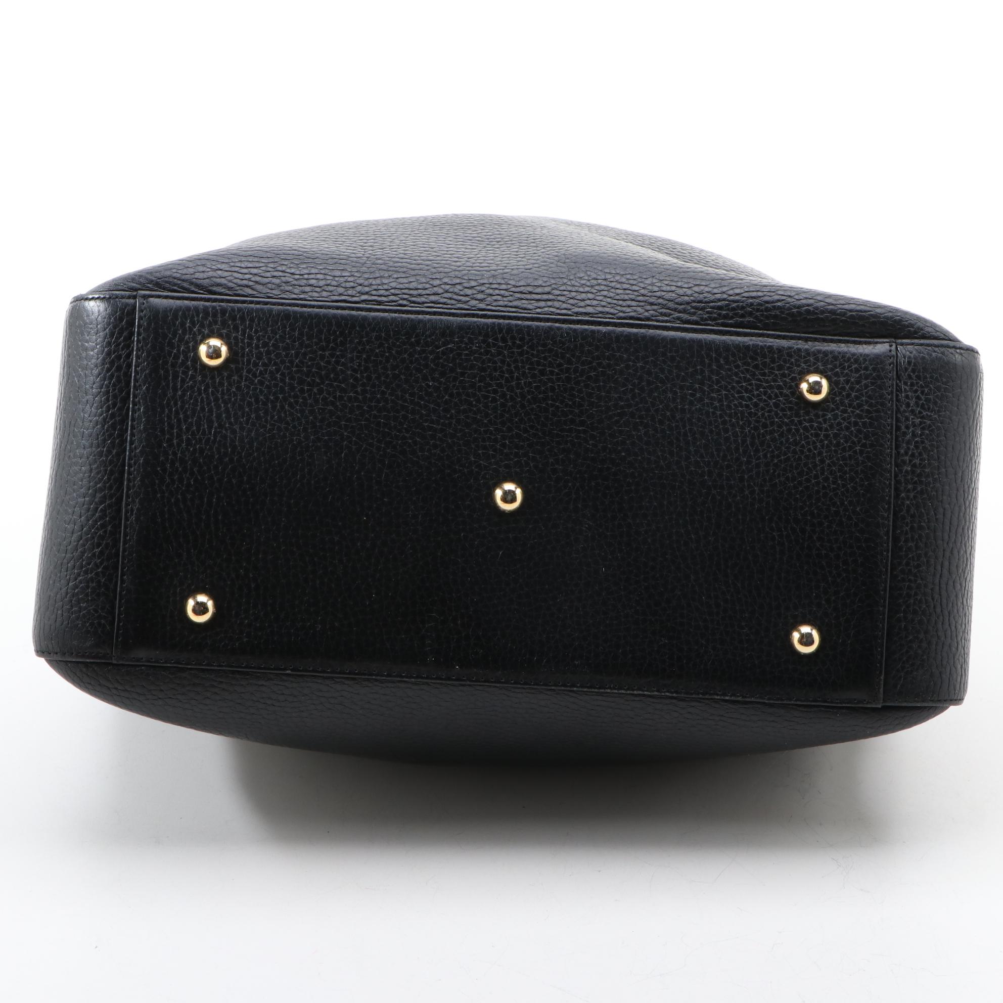 MCM Black Leather Hobo Shoulder Bag