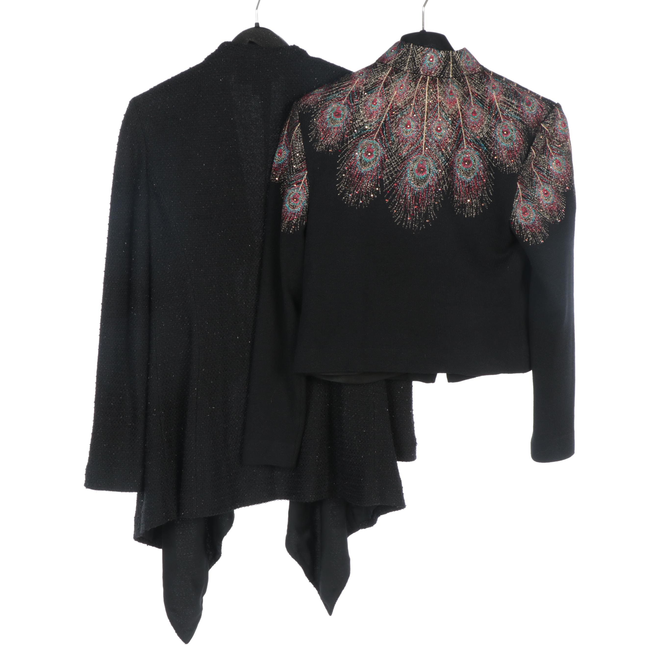 St. John Couture Draped Open Front and St. John Evening Embellished Jackets