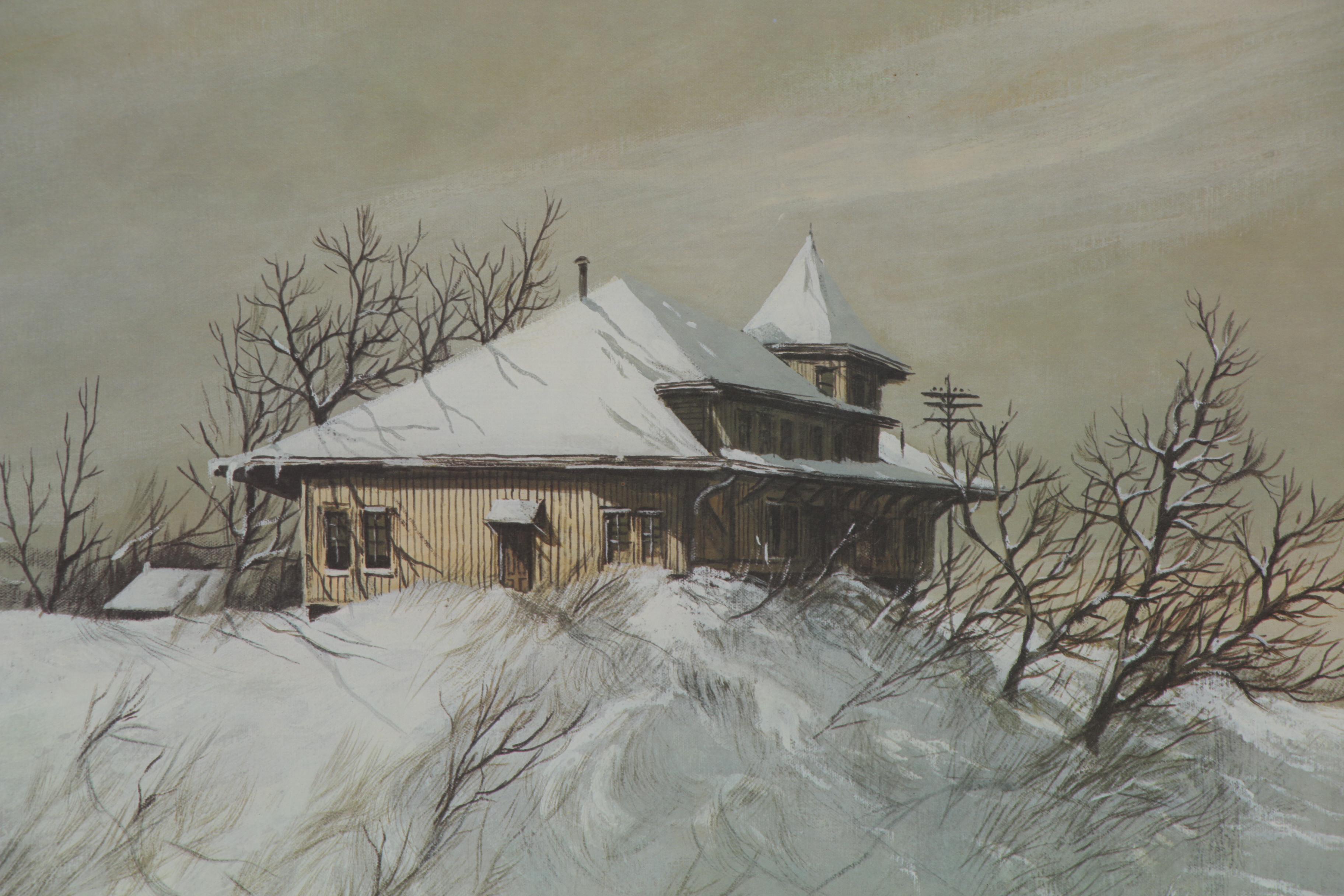 Robert Fabe Offset Lithograph "Winter Morning"