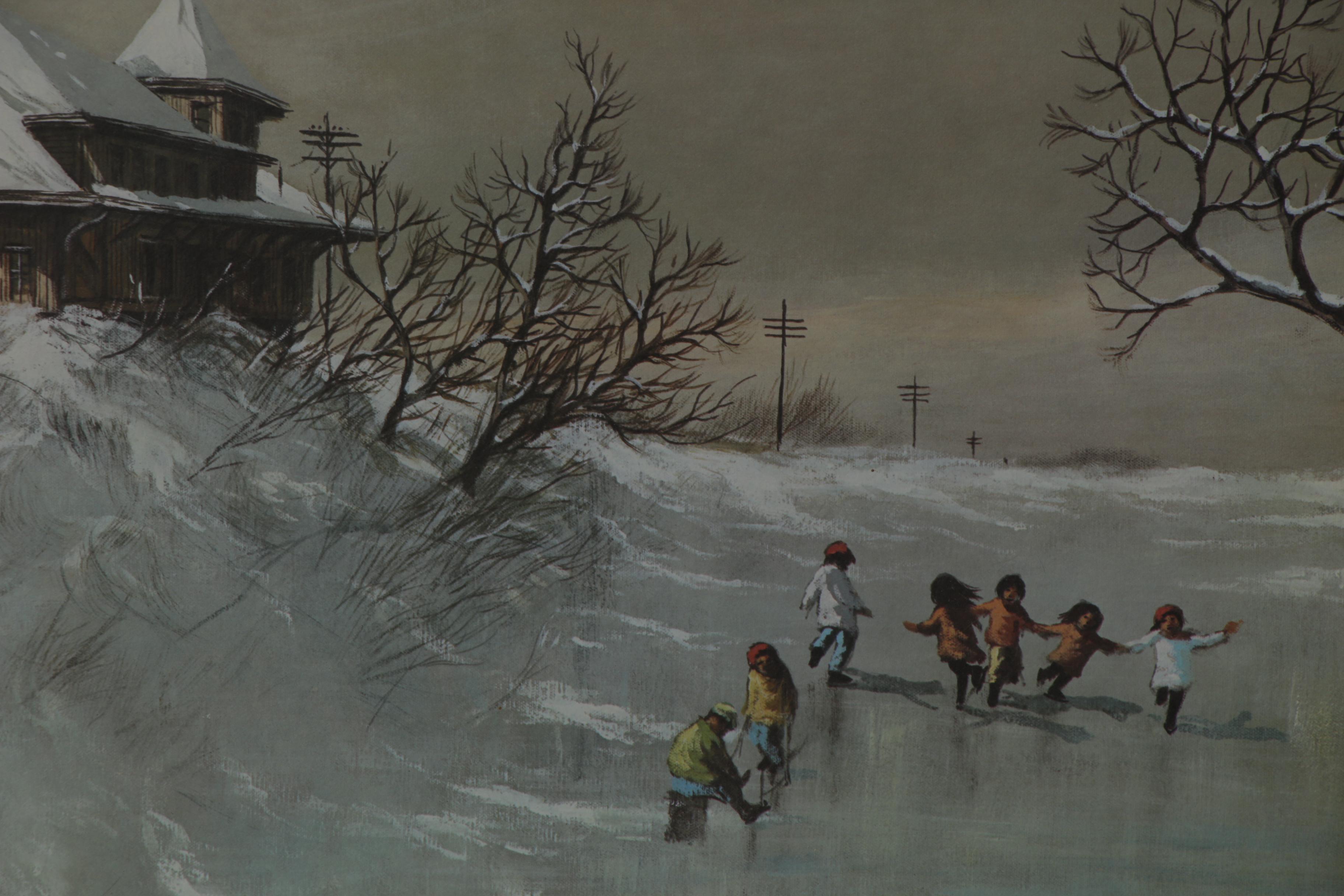 Robert Fabe Offset Lithograph "Winter Morning"