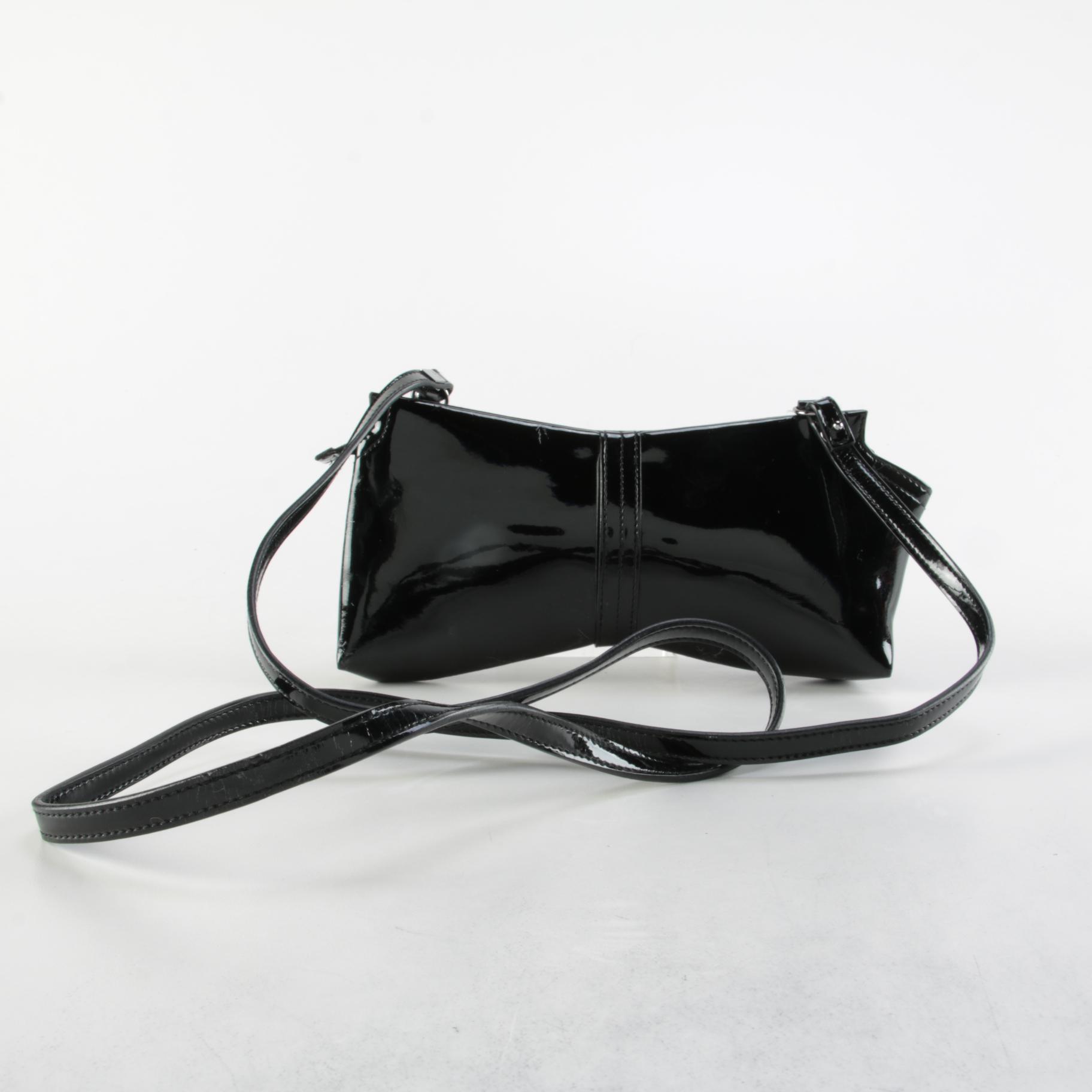Salvatore Ferragamo Vara Bow Small Crossbody Bag in Black Patent Leather