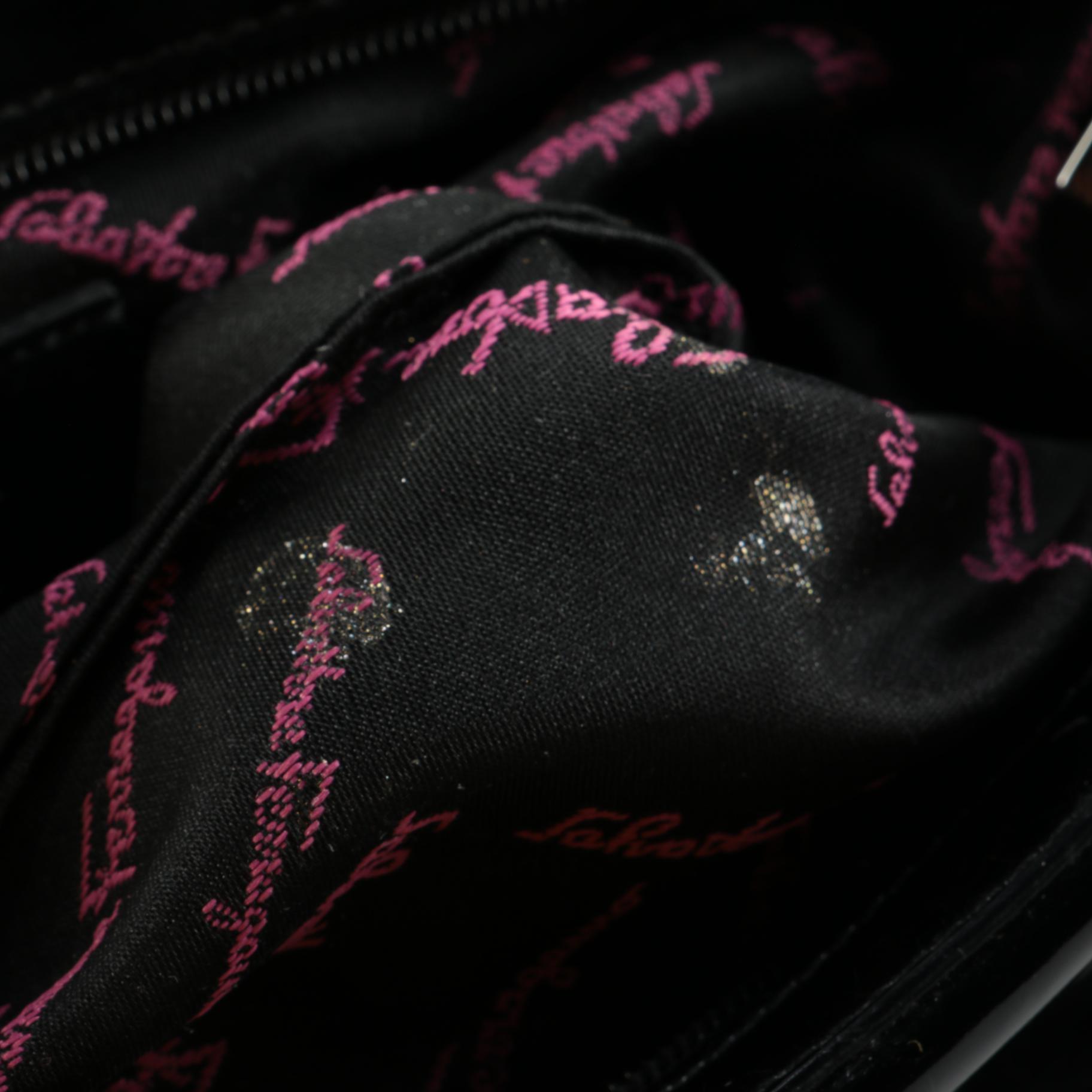 Salvatore Ferragamo Vara Bow Small Crossbody Bag in Black Patent Leather