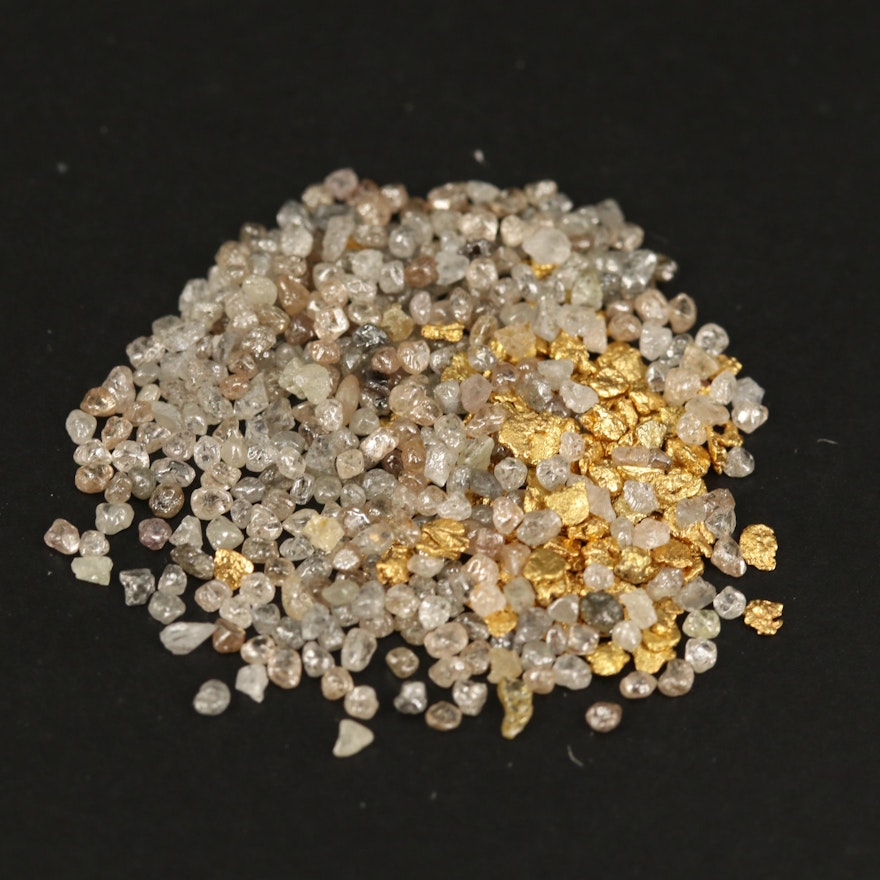 Loose Native Gold Nuggets and Rough Diamonds