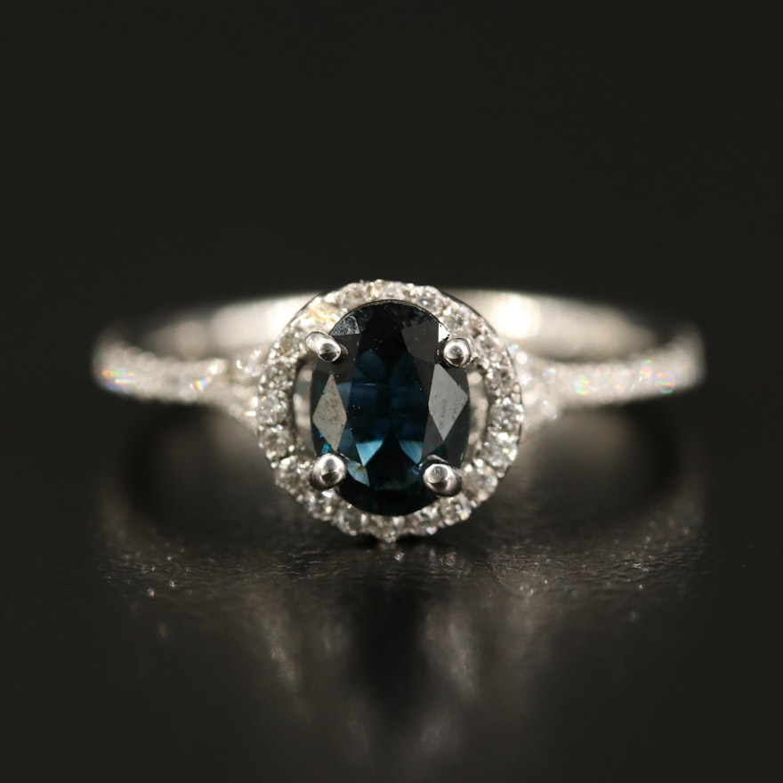 14K 1.00 CT Sapphire and Diamond Ring