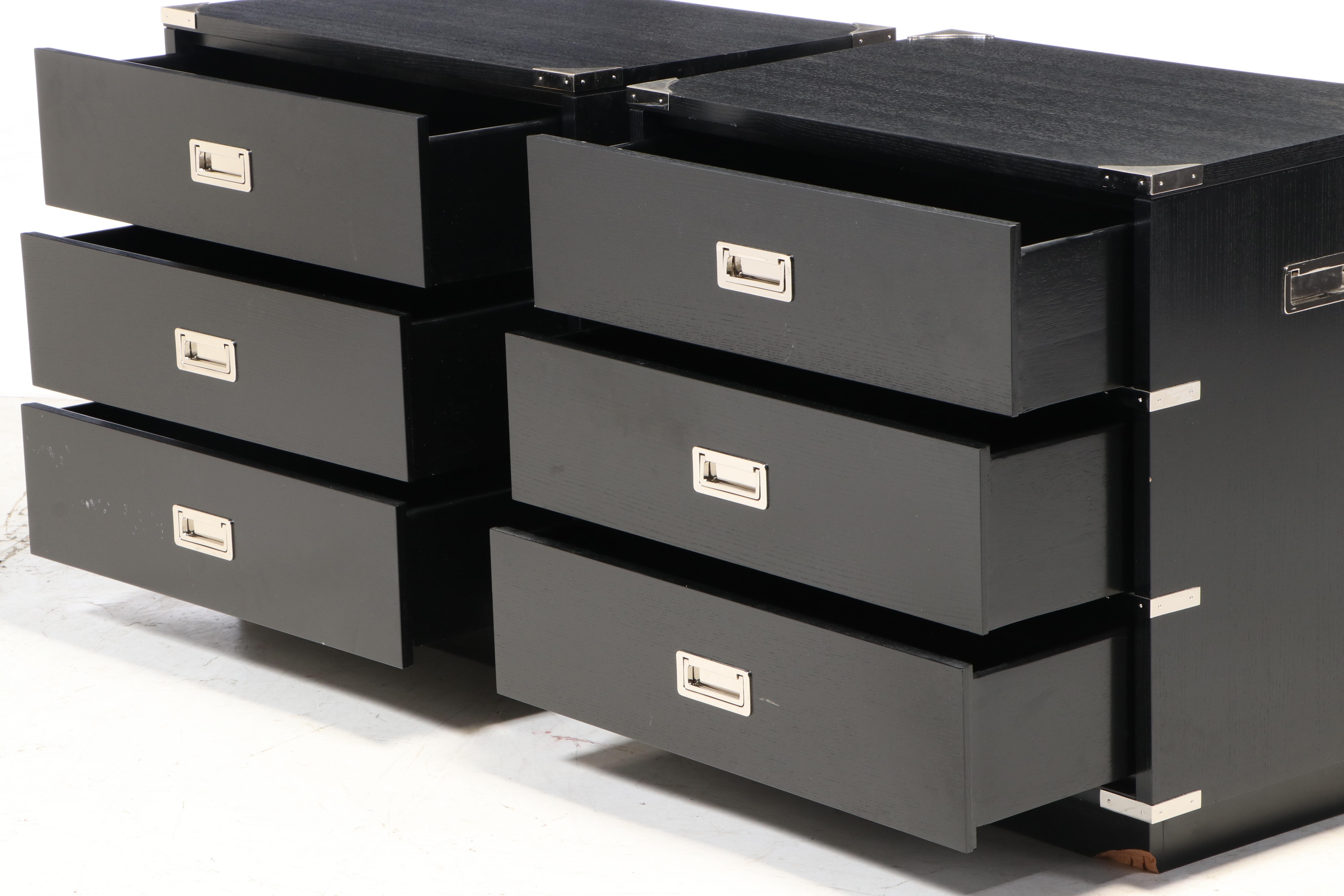 Pair of Lexington "Black Ice" Nightstands