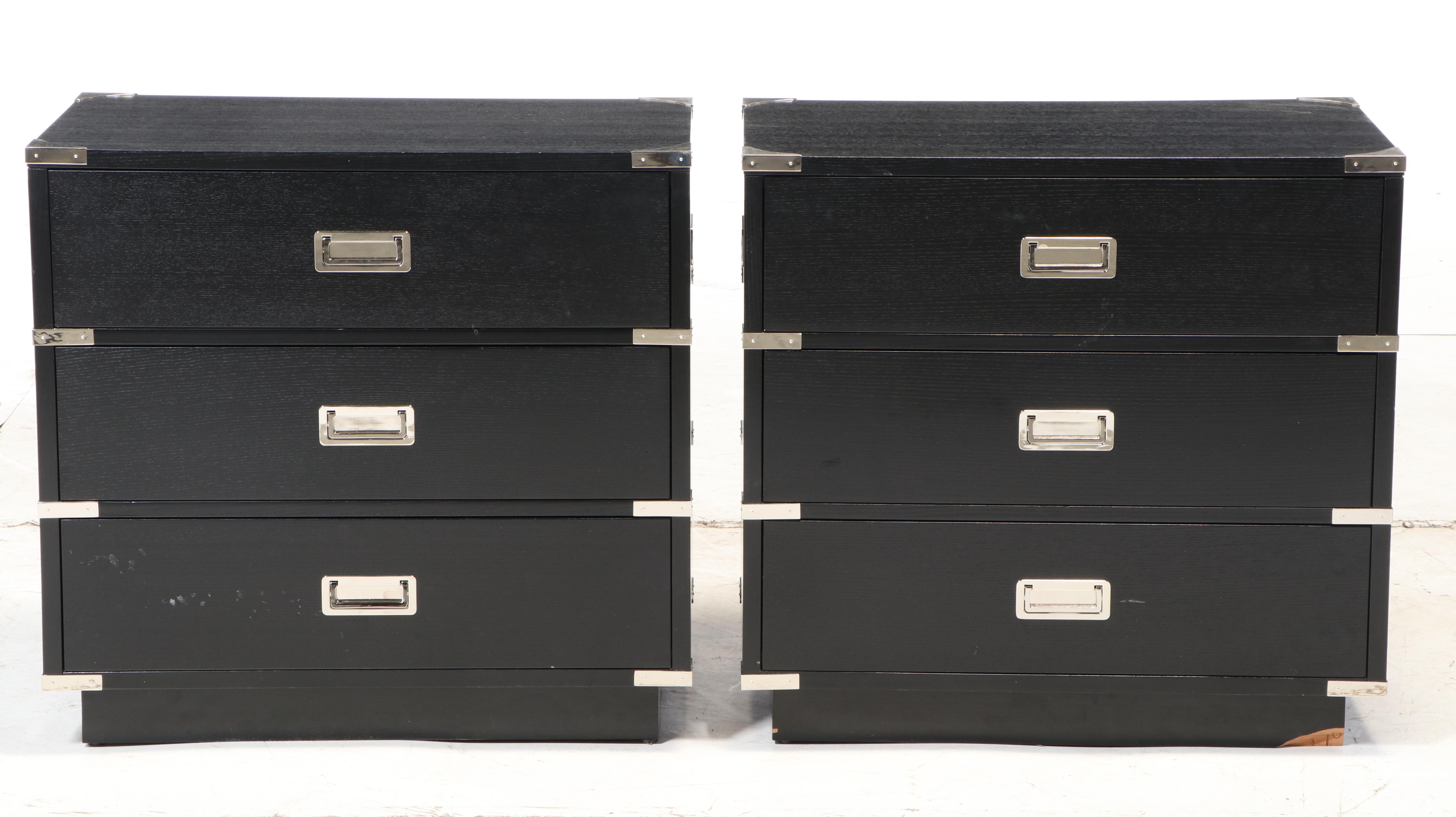 Pair of Lexington "Black Ice" Nightstands