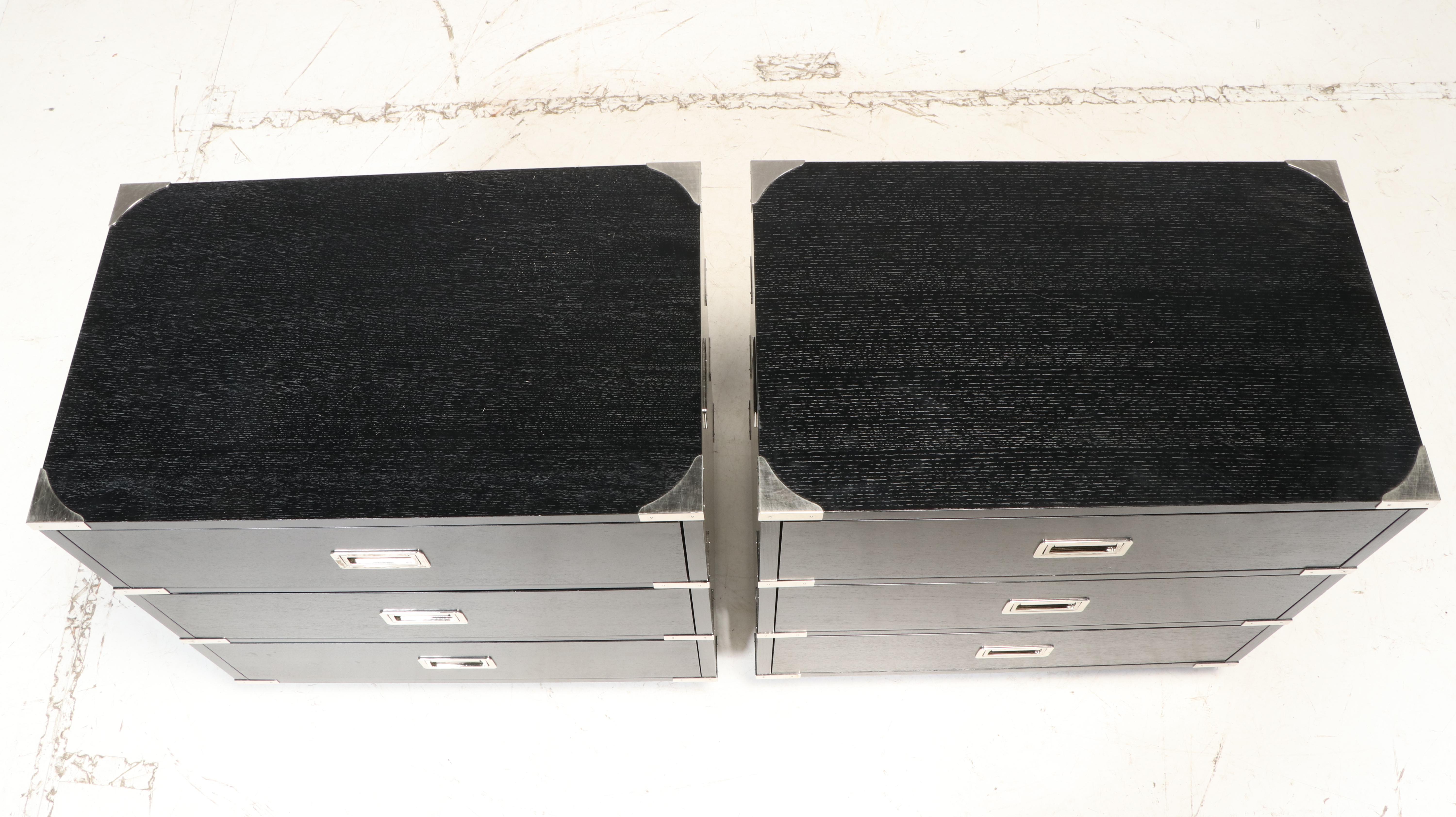 Pair of Lexington "Black Ice" Nightstands