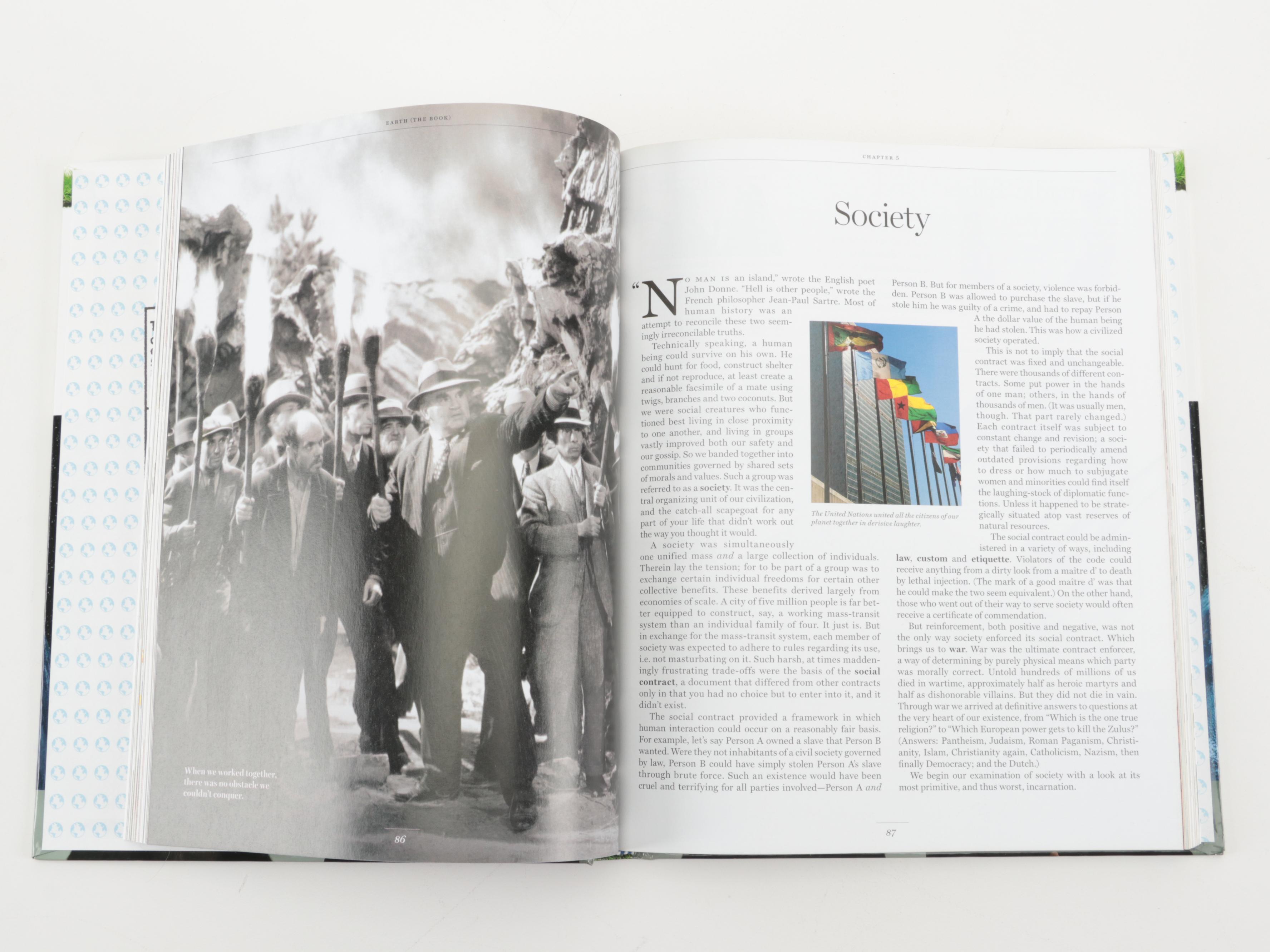 First Edition "America (The Book)" and "Earth (The Book)" by Jon Stewart