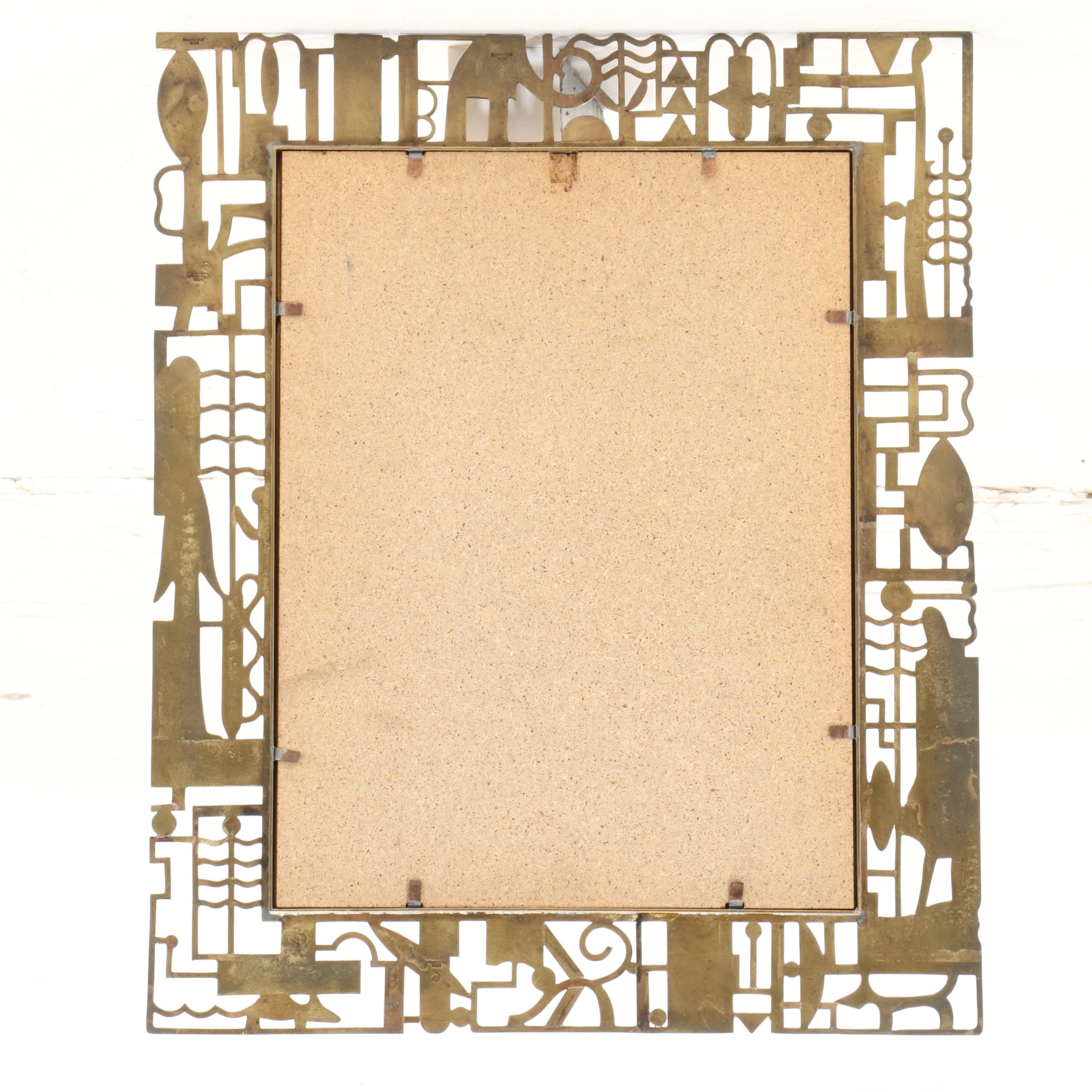 Karl Hagenauer for Werkstätte Art Deco Openwork Brass Mirror, Circa 1930