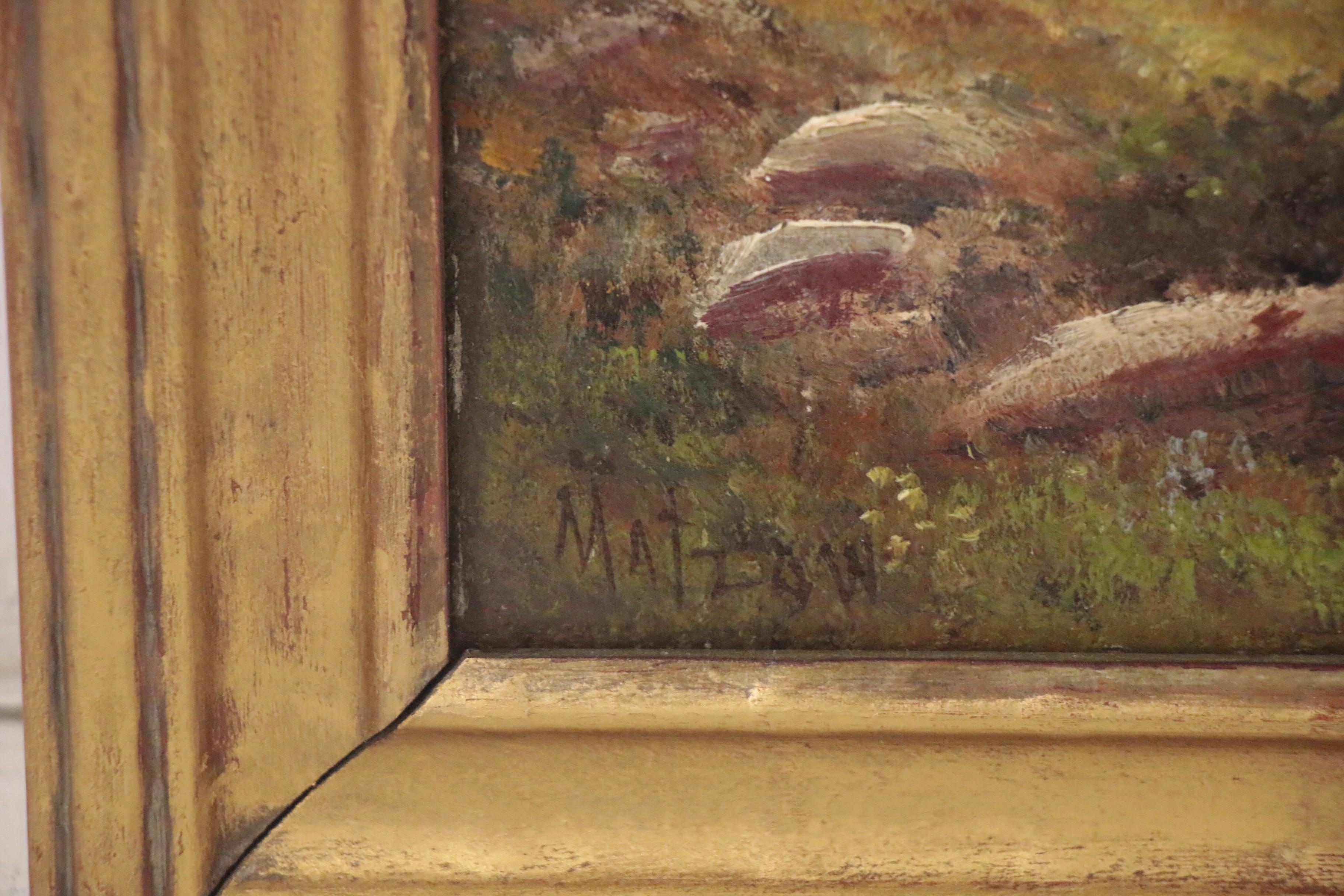 Frederick Matzow Oil Painting of River Landscape, Late 19th Century