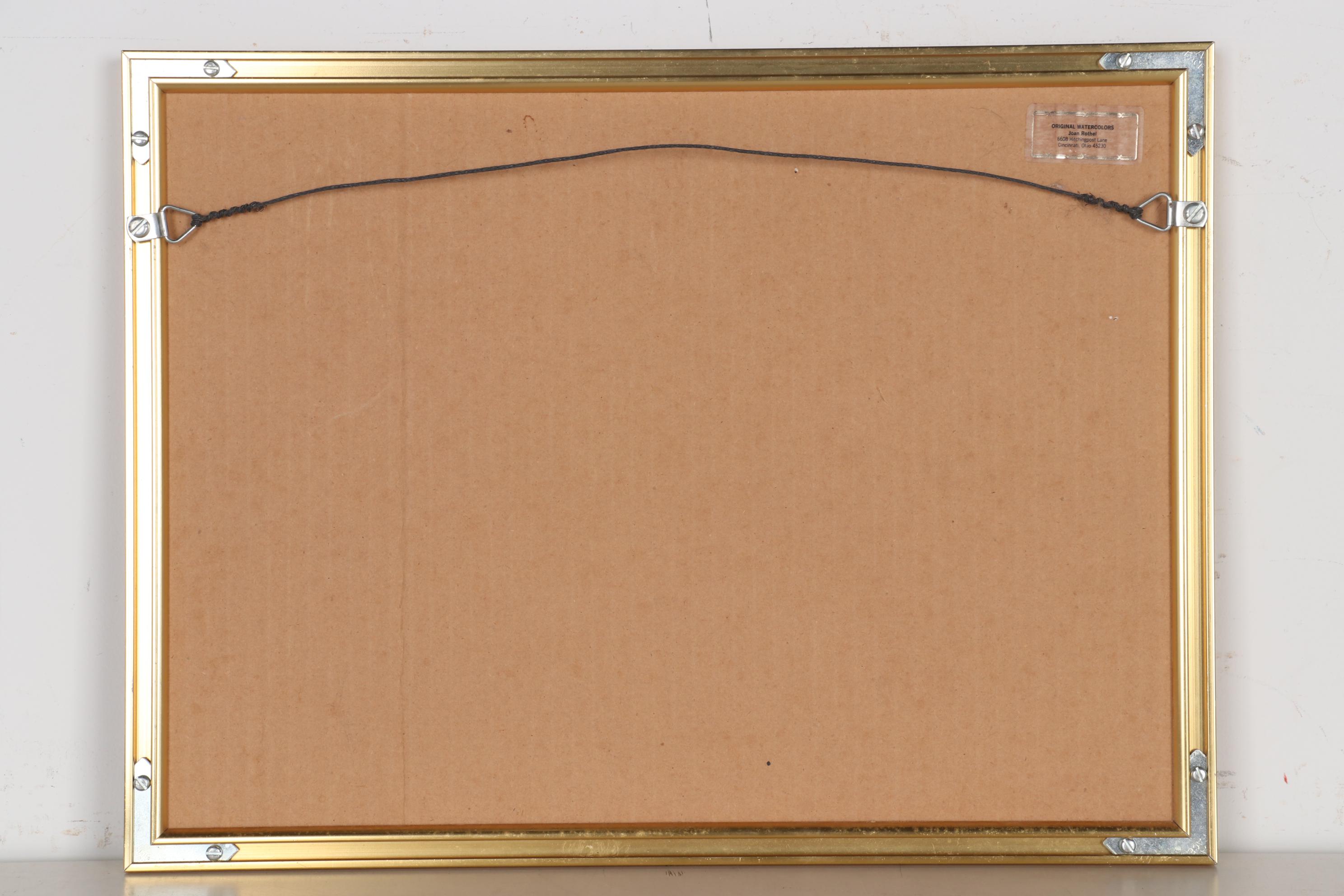 Joan Rothel Winter Landscape Watercolor Painting, Late 20th Century