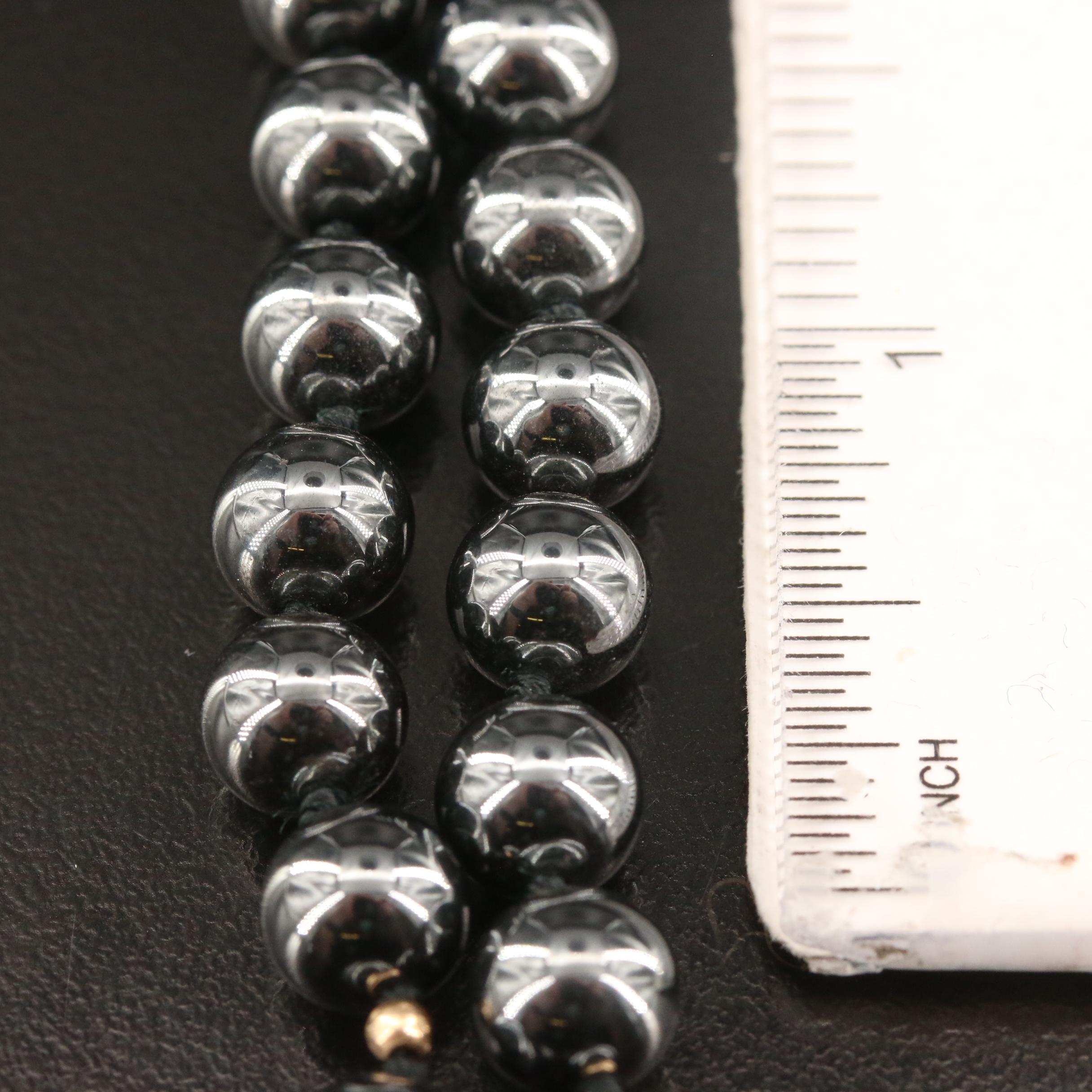 Endless Hematite Beaded Necklace