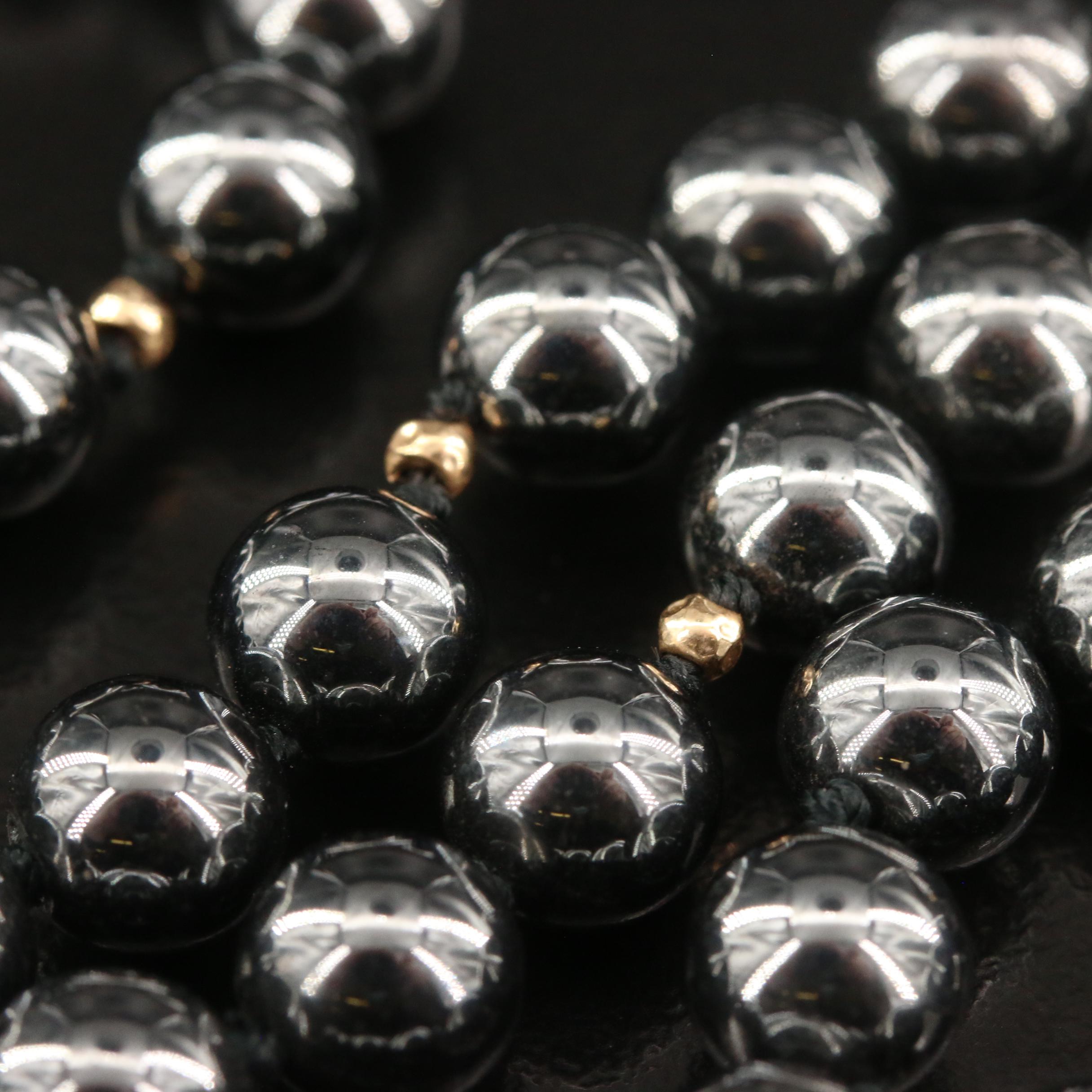 Endless Hematite Beaded Necklace