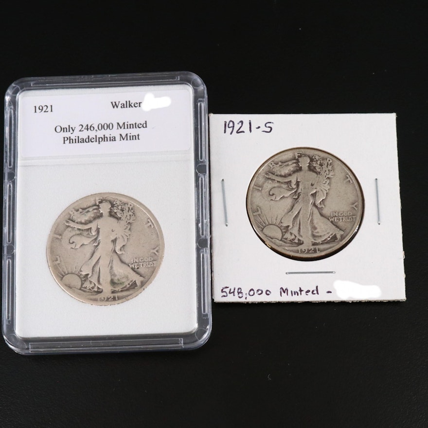 Key Dates 1921 and 1921-S Walking Liberty Silver Half Dollars