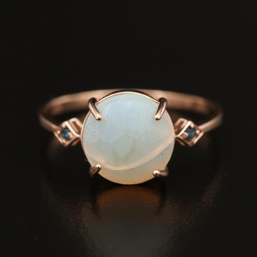 14K Opal and Diamond Ring