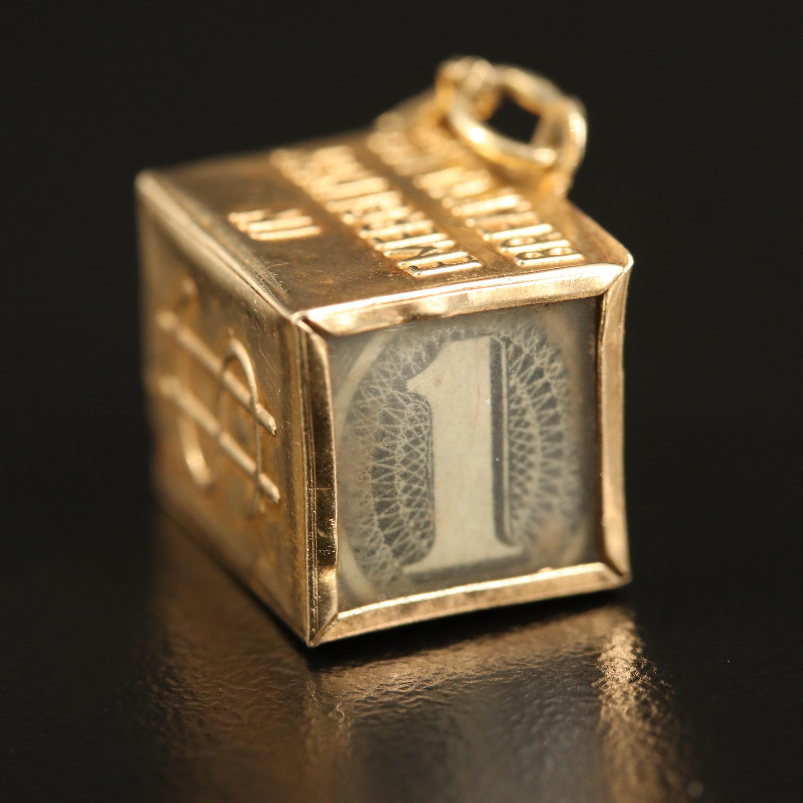 Vintage 14K Mad Money Charm