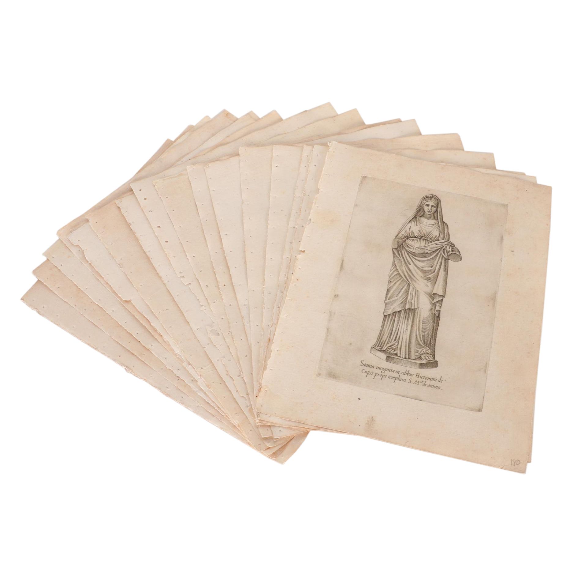 Girolamo Porro Restrike Engravings of Statues in Rome, 18th Century