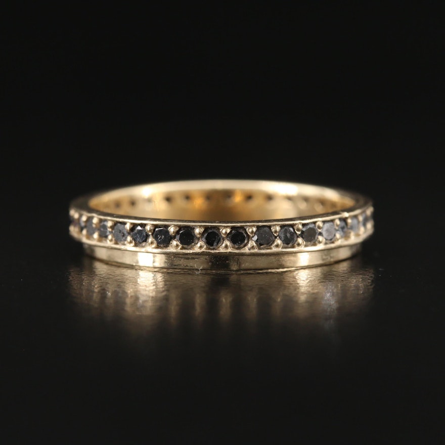 14K Black Diamond Eternity Band