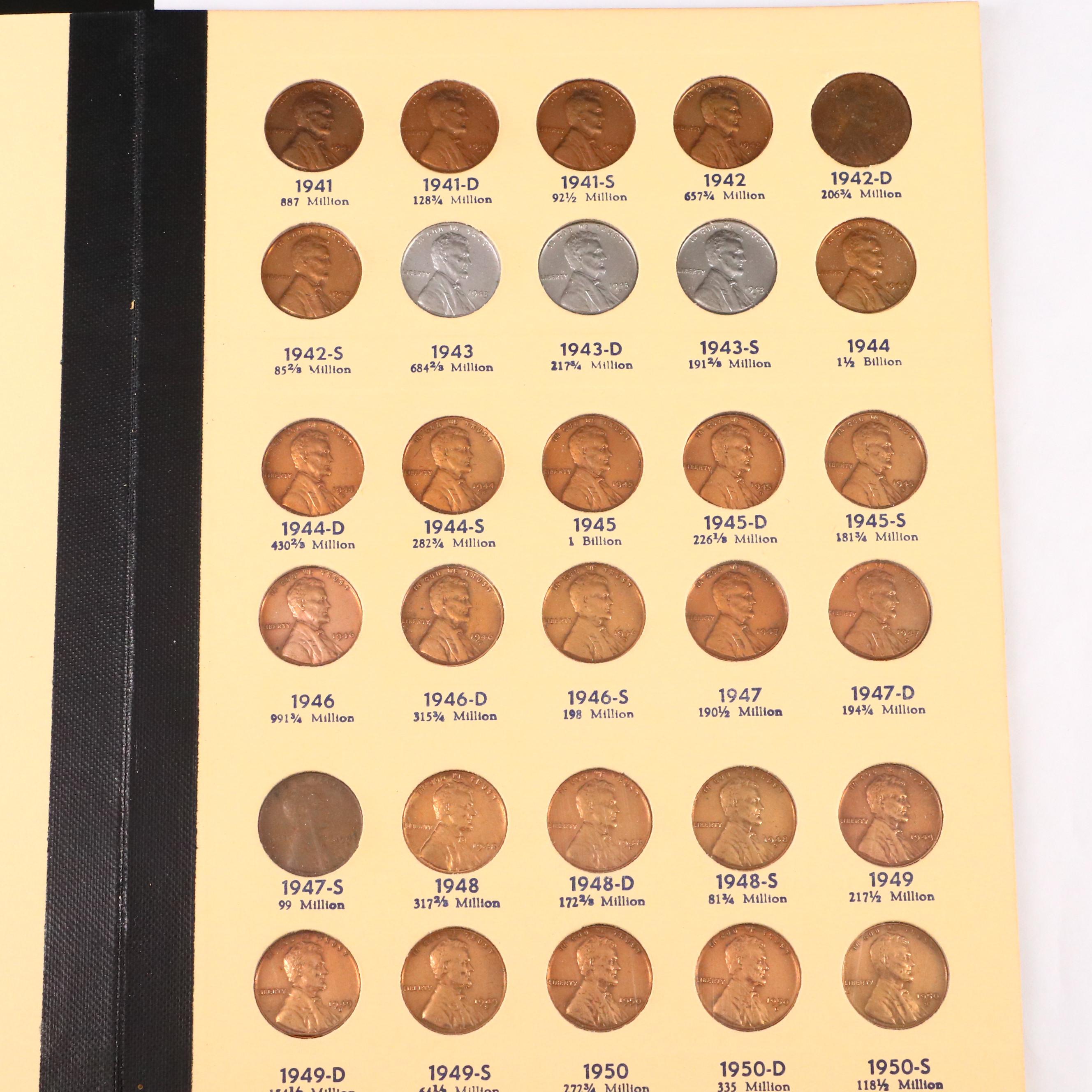 Nearly Complete Lincoln Cent Collection, 1909 to 1964