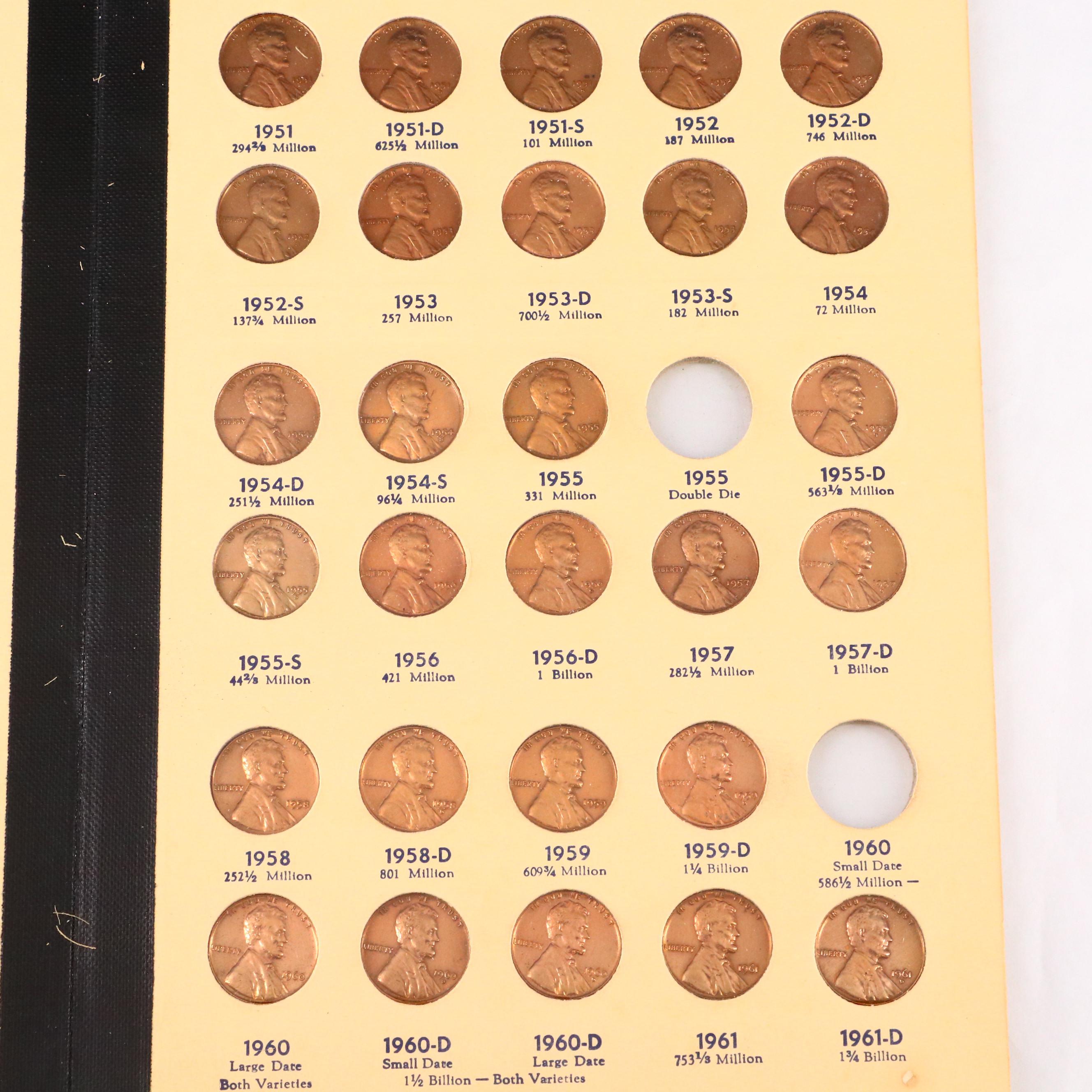 Nearly Complete Lincoln Cent Collection, 1909 to 1964