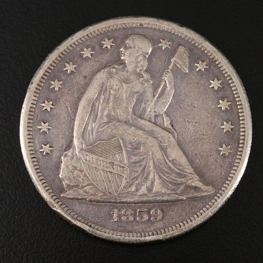 1859-O Seated Liberty Silver Half Dollar