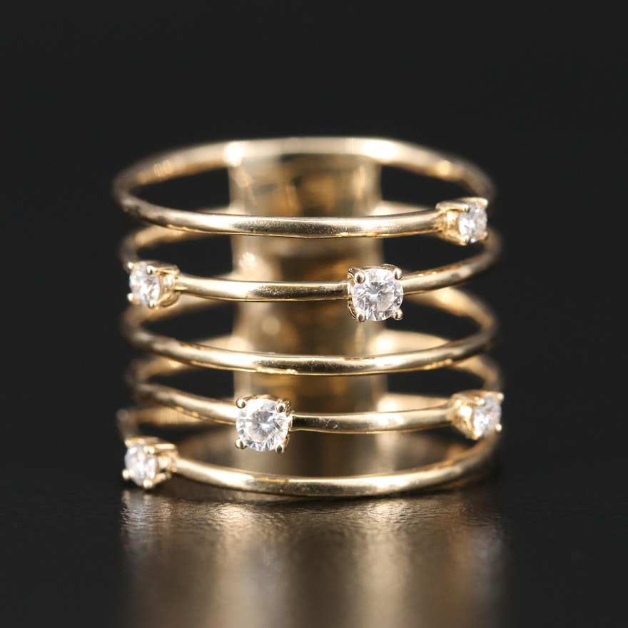 Lana Jewelry 14K Five Row Diamond Ring