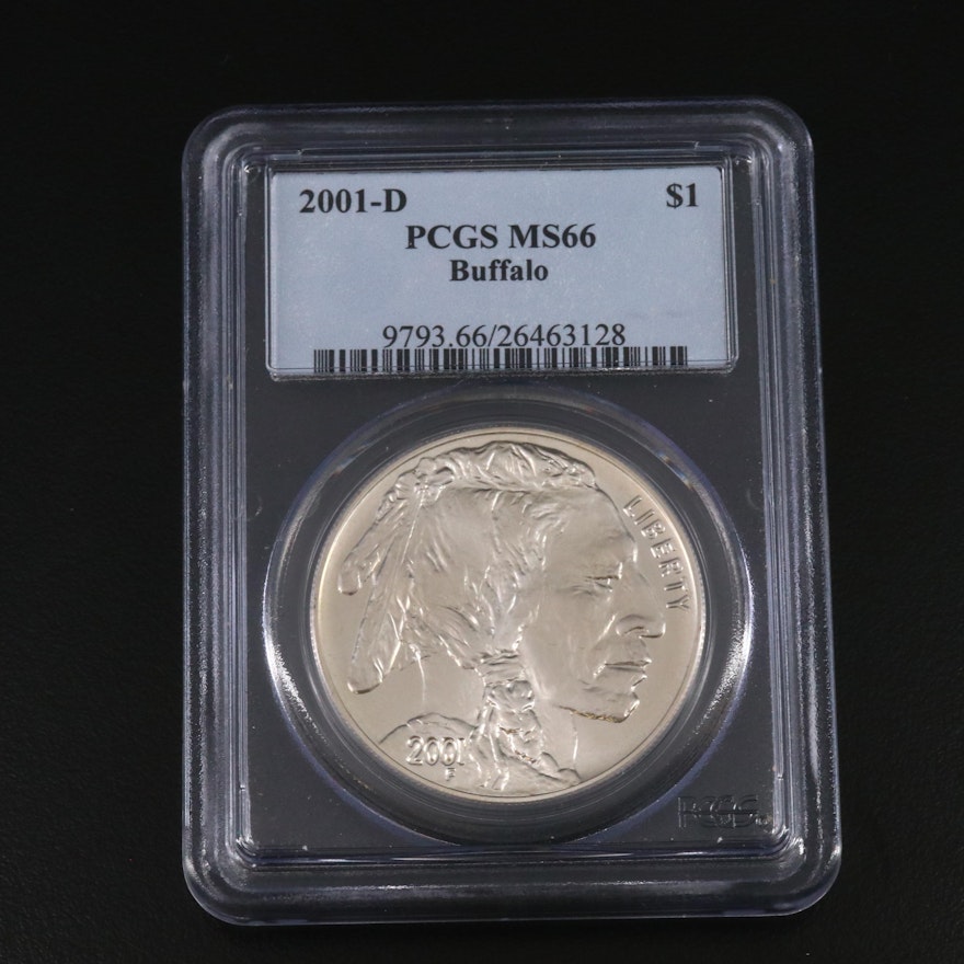 PCGS Graded MS66 2001-D American Buffalo Commemorative Silver Dollar