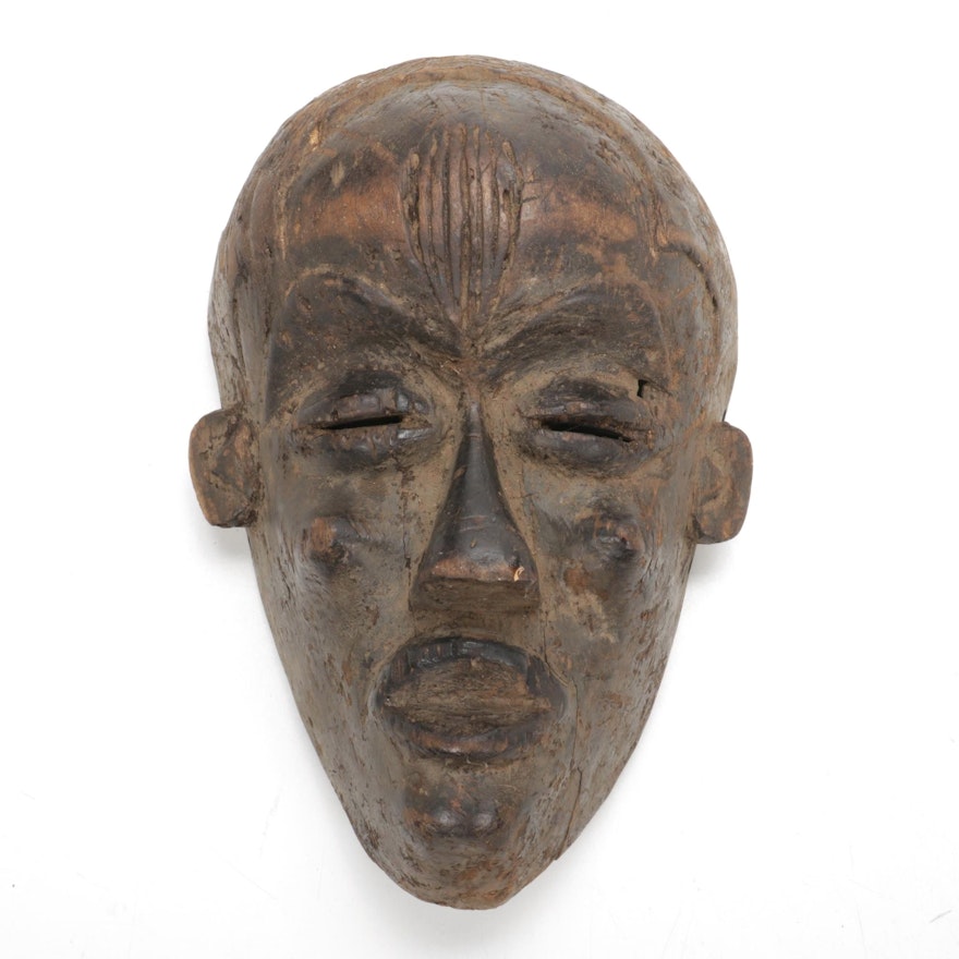 Dan Style Hand-Carved Wood Mask, West Africa