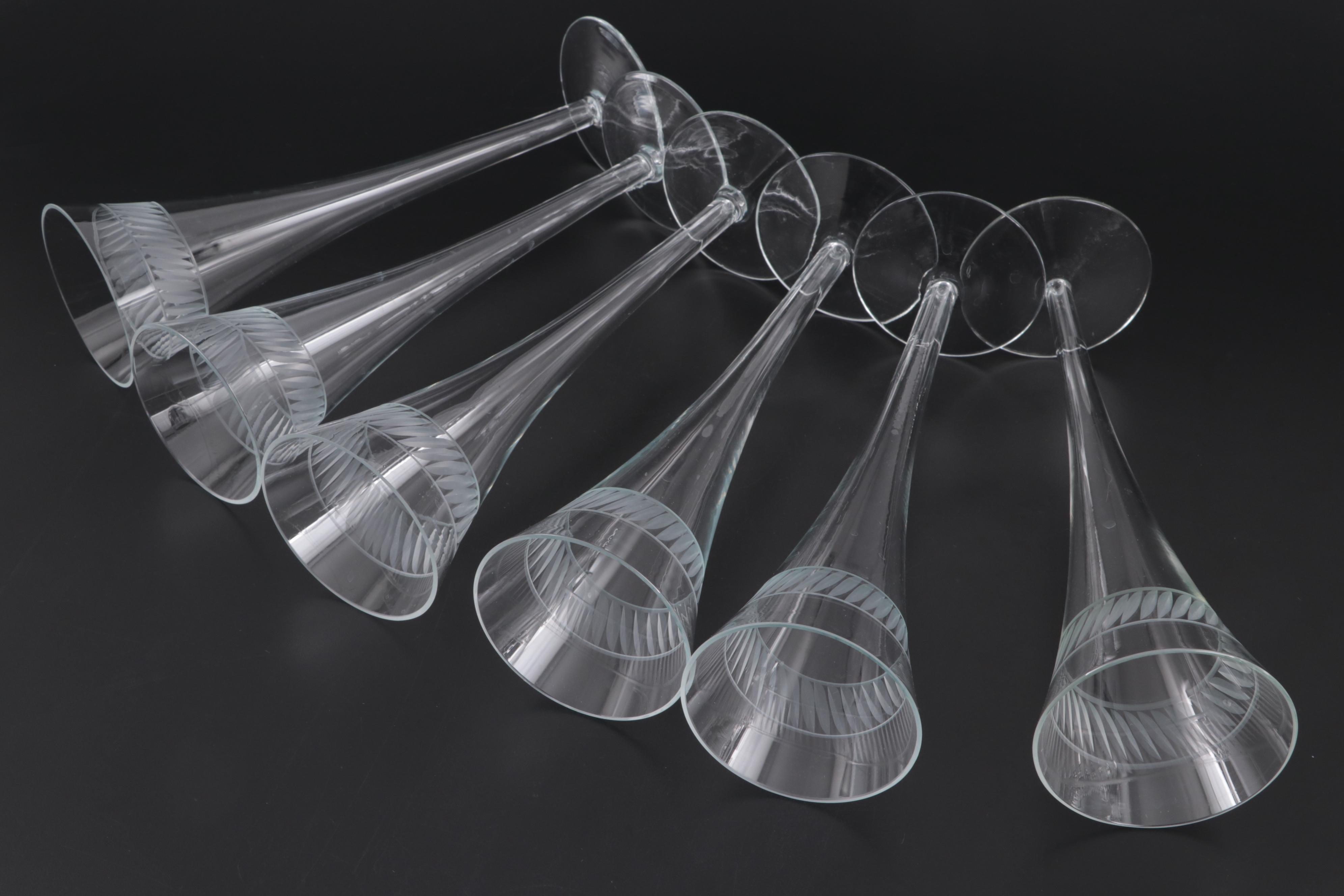 Stuart "Iona" Air Twist Cordial Glasses with Hollow Stem Champagne Flutes