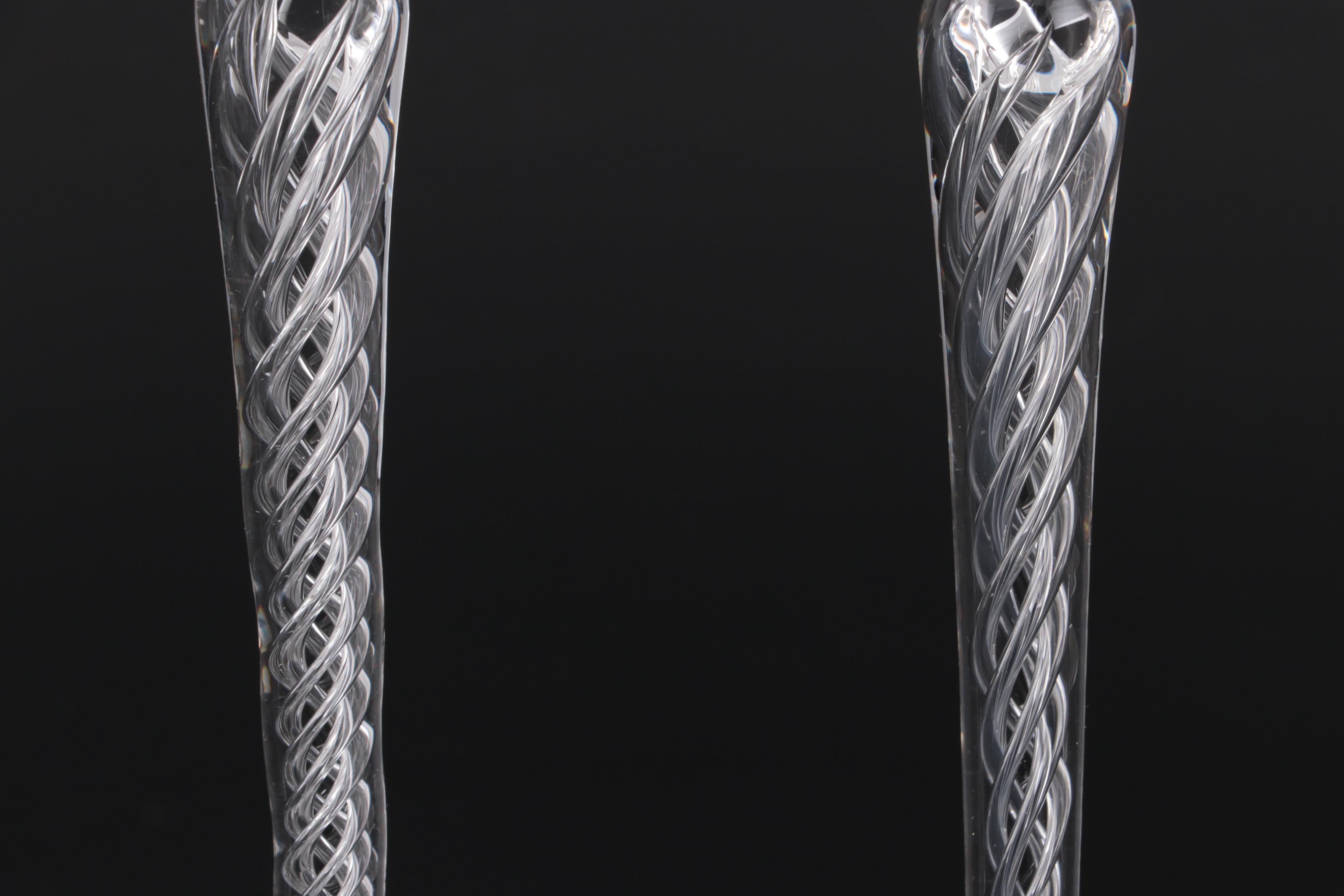 Stuart "Iona" Air Twist Cordial Glasses with Hollow Stem Champagne Flutes