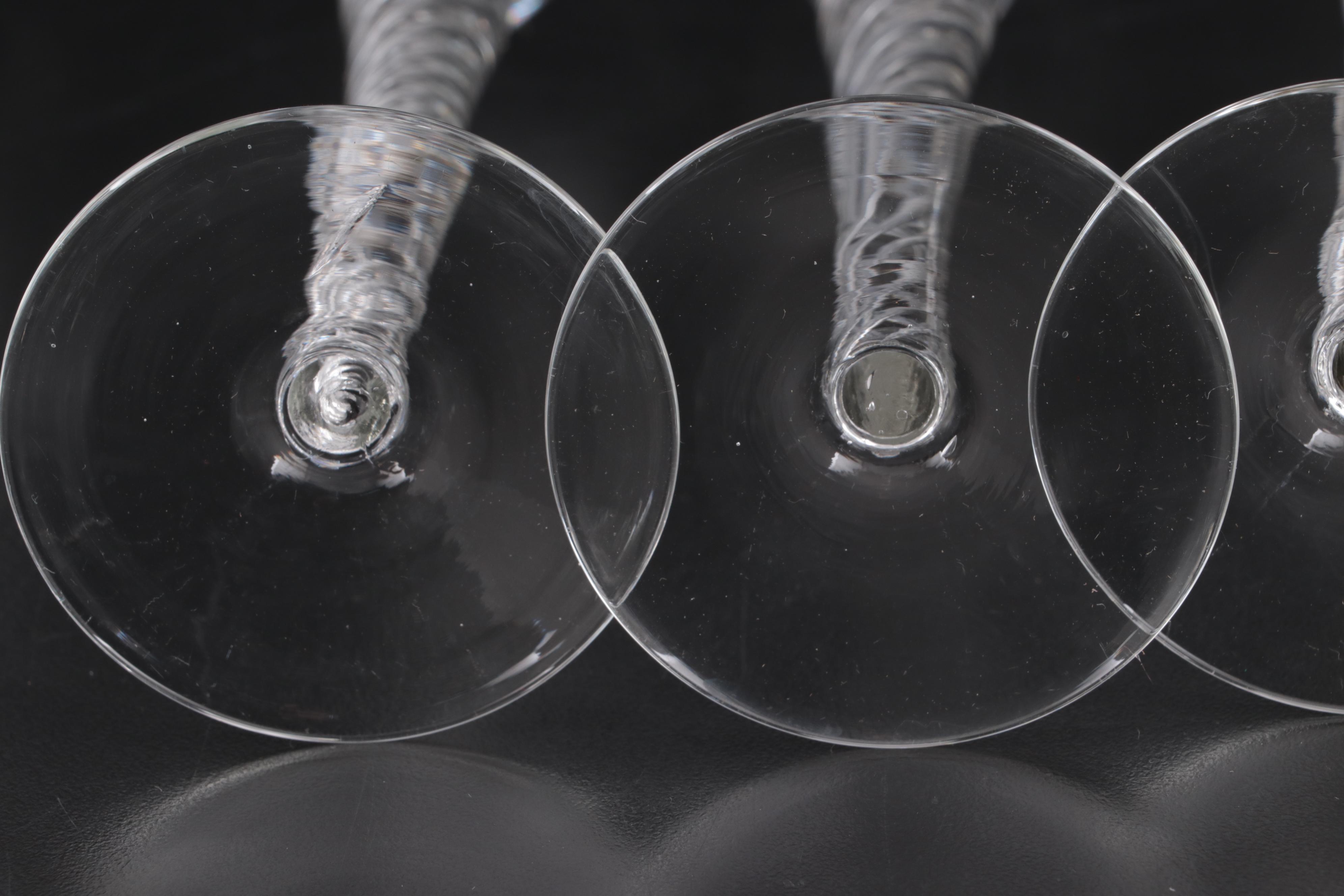 Stuart "Iona" Air Twist Cordial Glasses with Hollow Stem Champagne Flutes